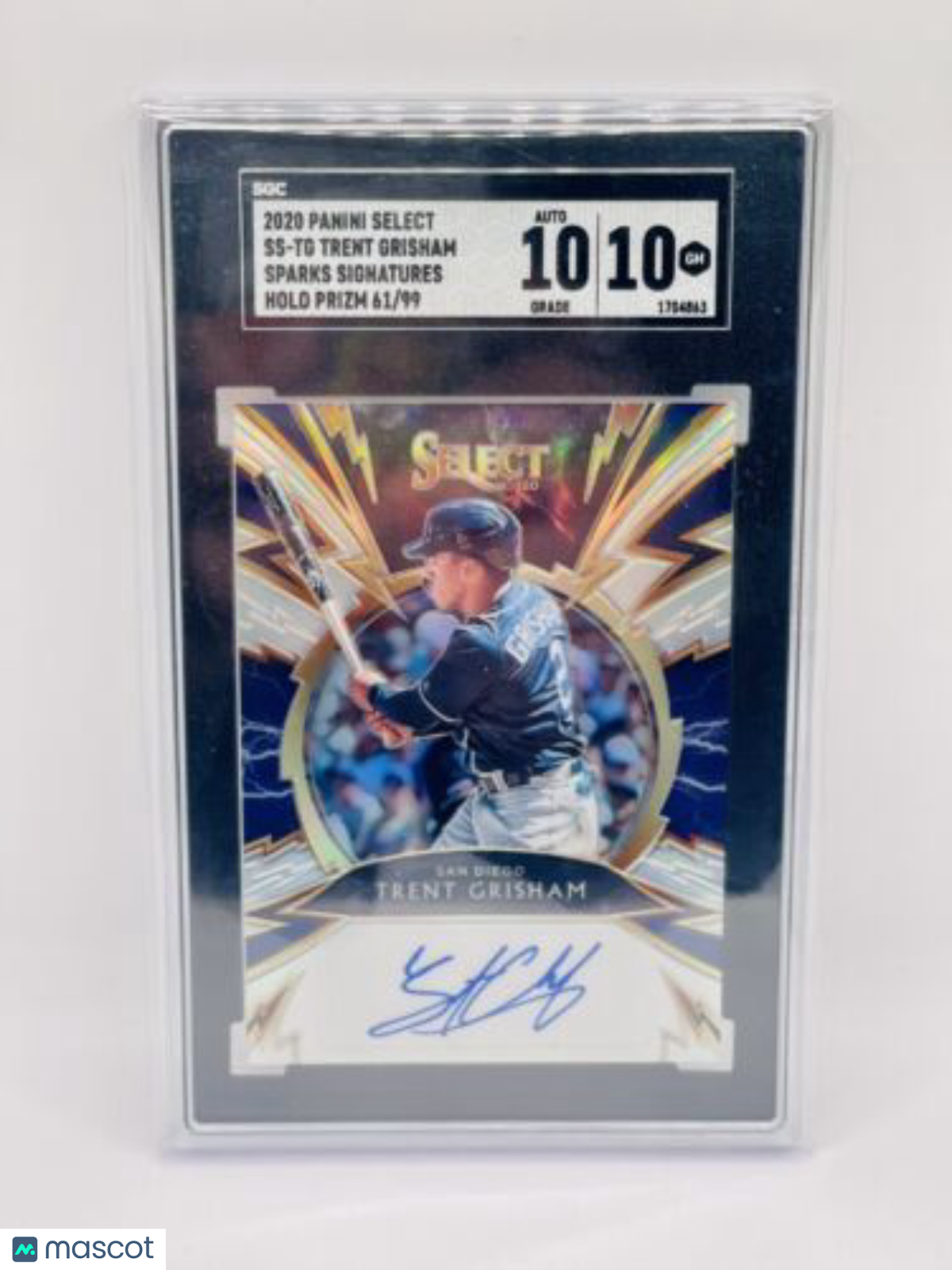 Trent Grisham Rookie Auto 2020 Select Sparks Auto /99 Prizm SGC 10