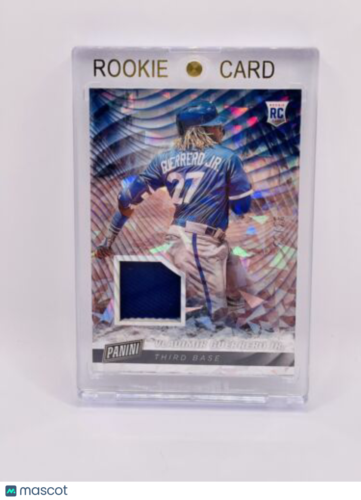 VLADIMIR GUERRERO JR /25 ROOKIE JERSEY PATCH ICE SILVER PRIZMS RC SP 2019 PANINI