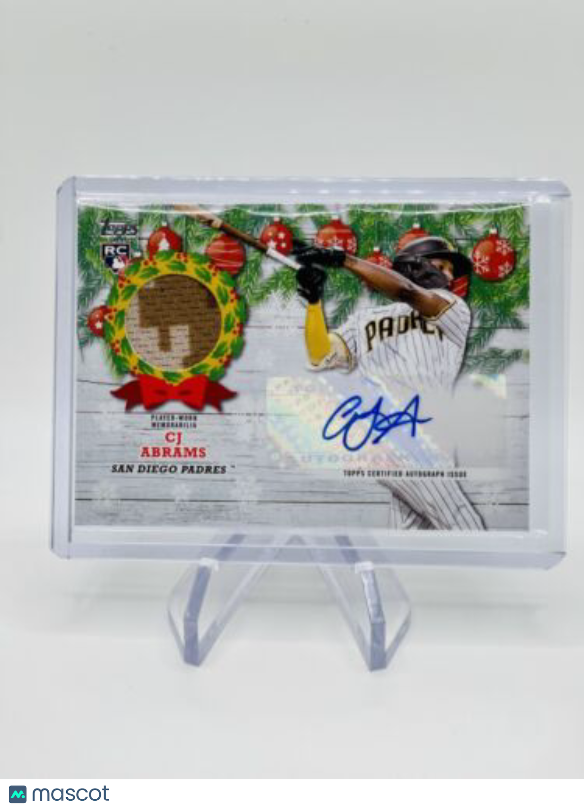 CJ Abrams 2022 Topps Holiday RC ROOKIE Auto Patch Relic 22/25 Nationals SP