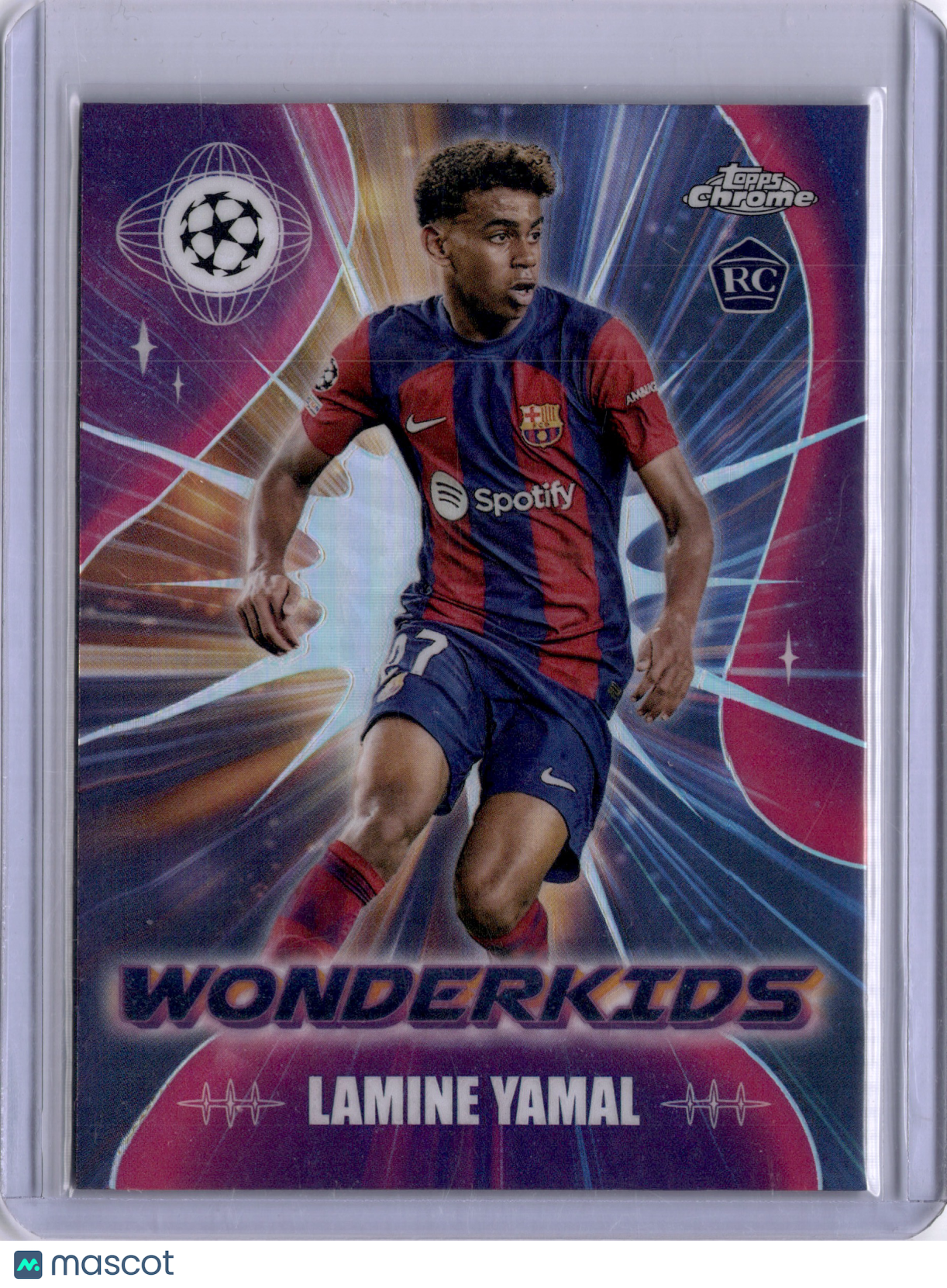 Lamine Yamal 2023-24 Topps Chrome UEFA Champions League Wonderkids Rookie RC
