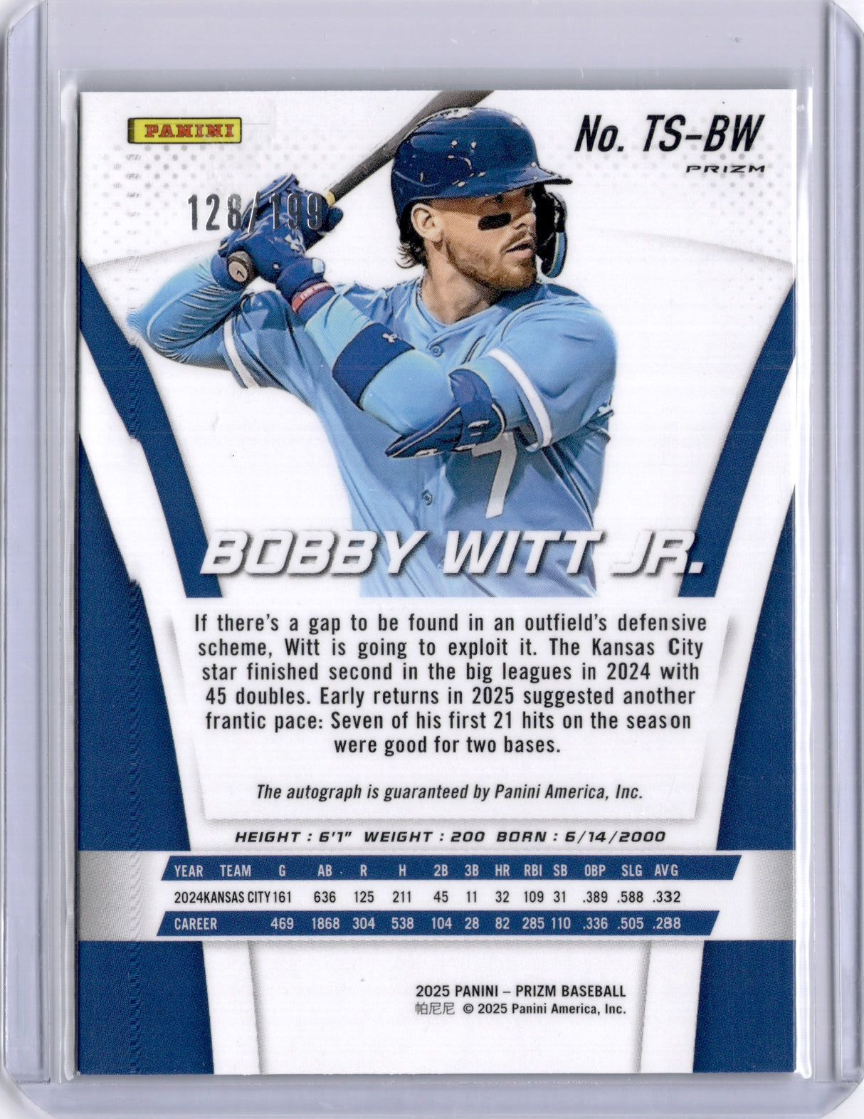 Bobby Witt Jr 2025 Panini Prizm Pulsar Auto /199 Royals
