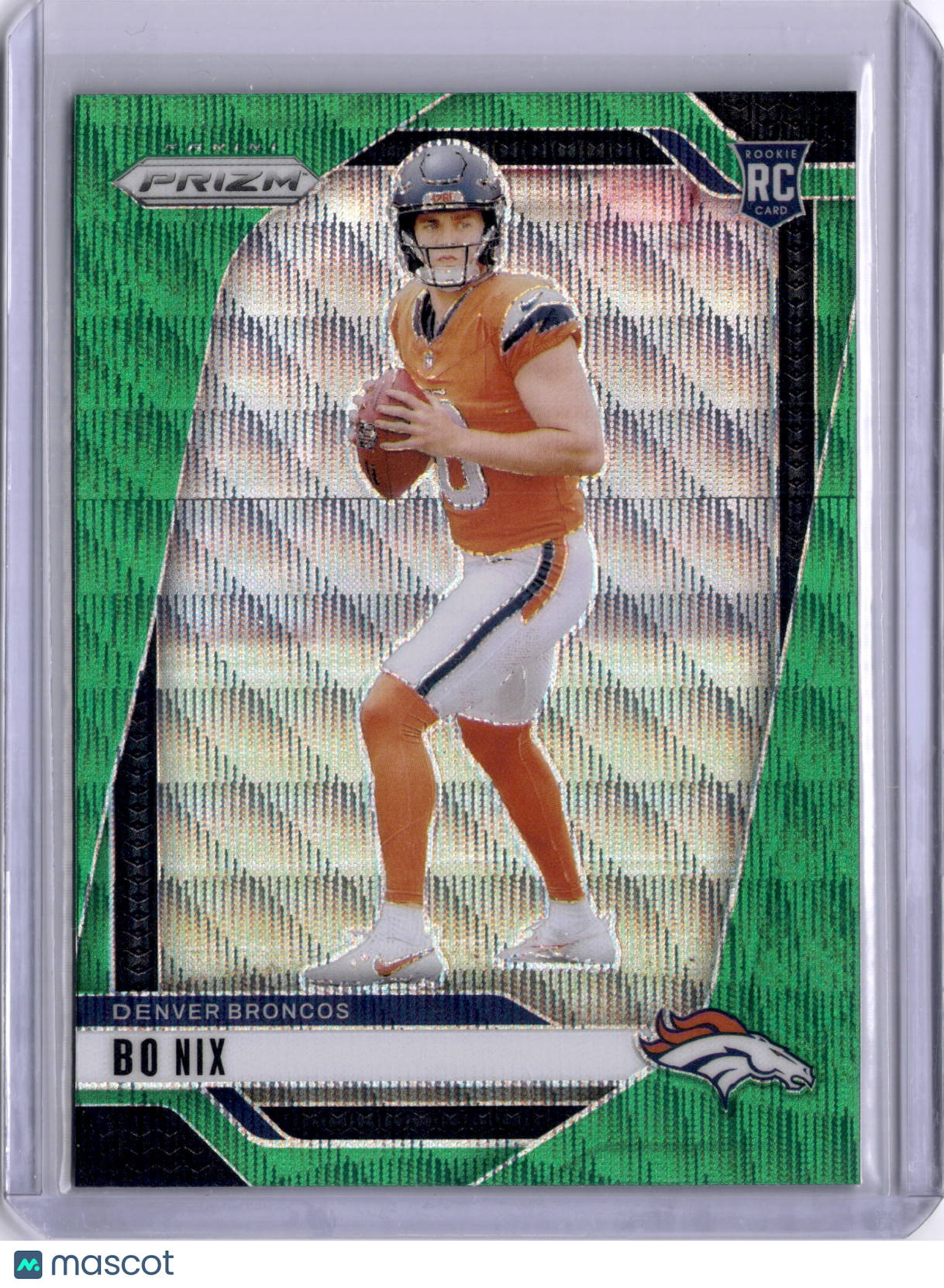 Bo Nix 2024 Panini Prizm Green Wave Rookie RC Broncos