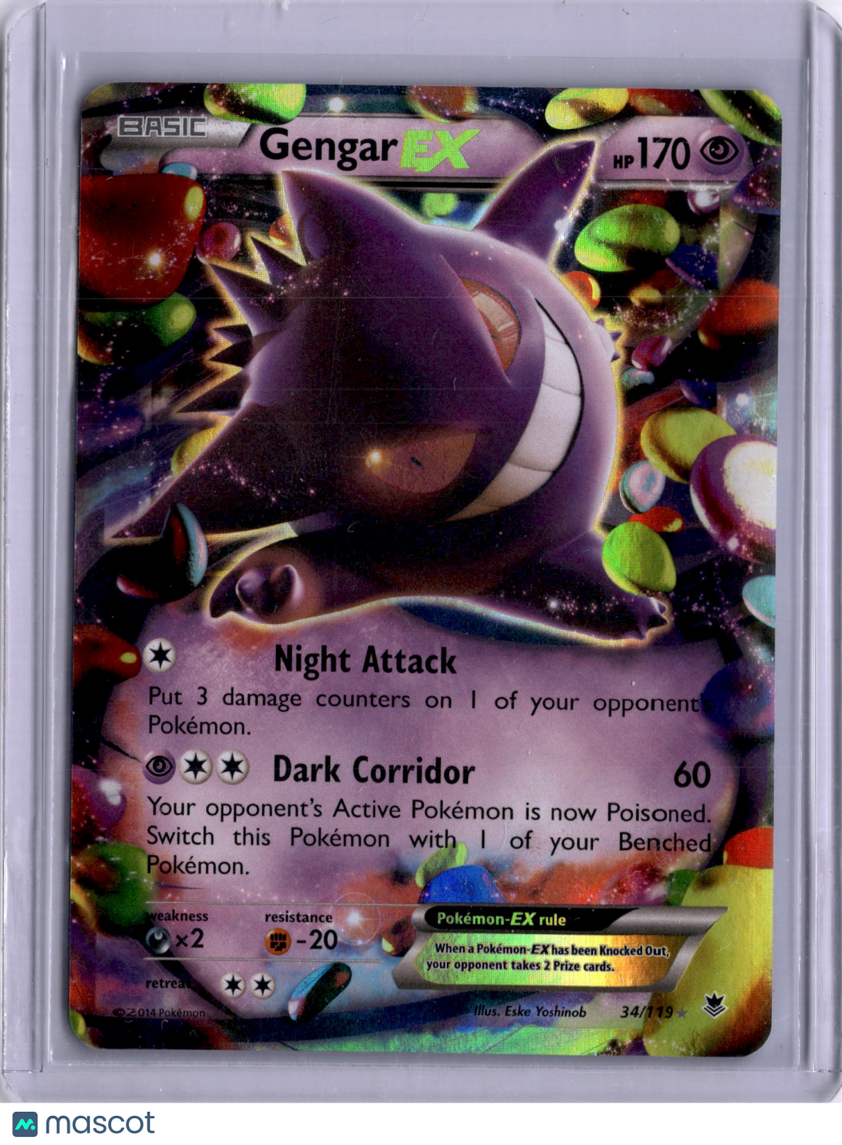 Gengar EX 2014 Phantom Forces 34/119 Full Art Pokemon TCG