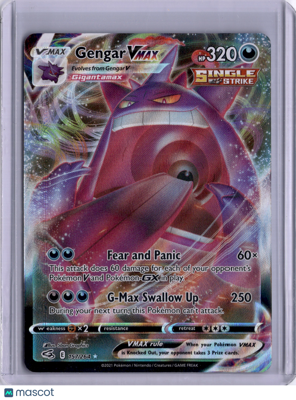 Gengar VMAX 2021 Fusion Strike #157/264 Holo Full Art FA