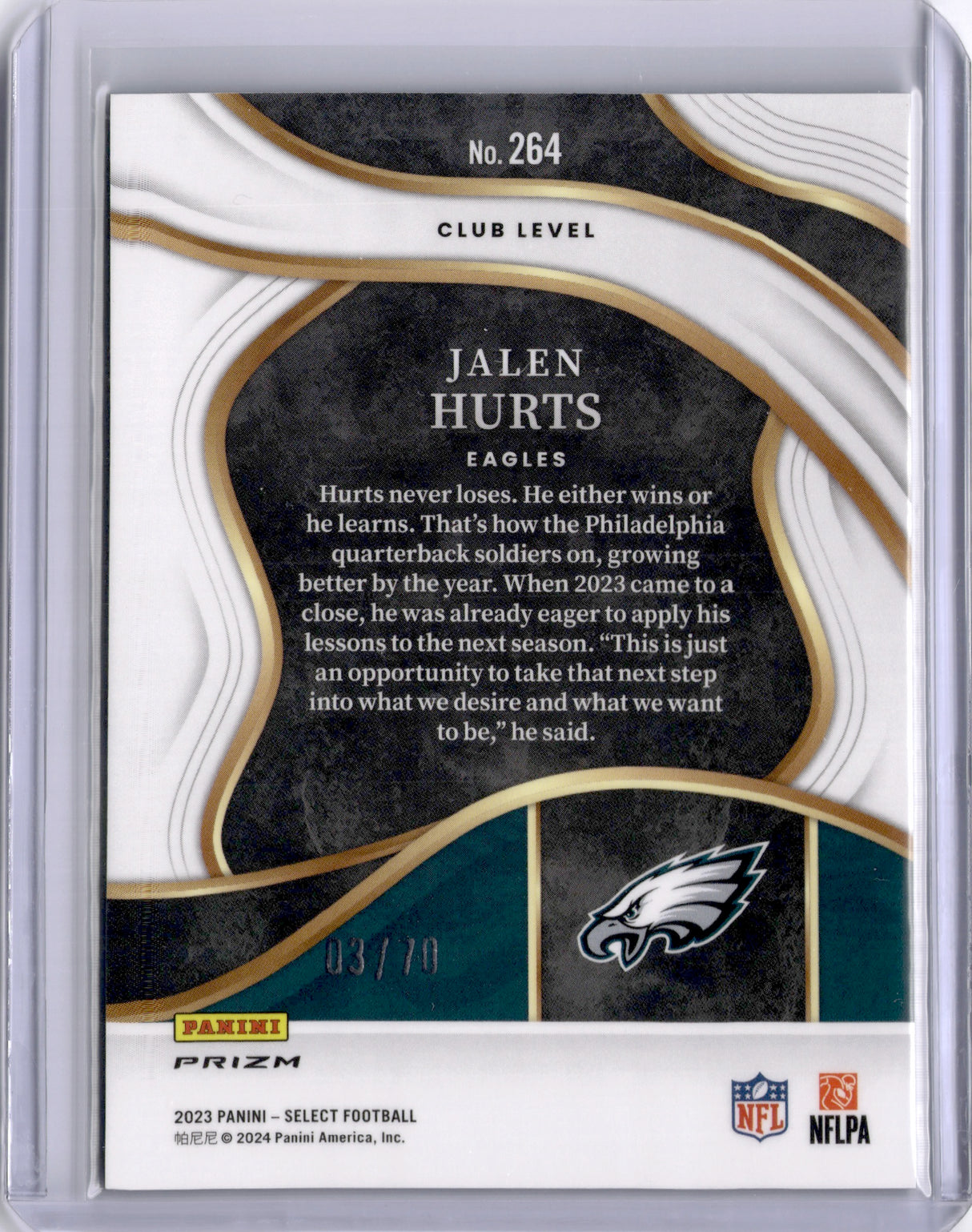 Jalen Hurts 2024 Panini Select Dragon Scale /70 Eagles