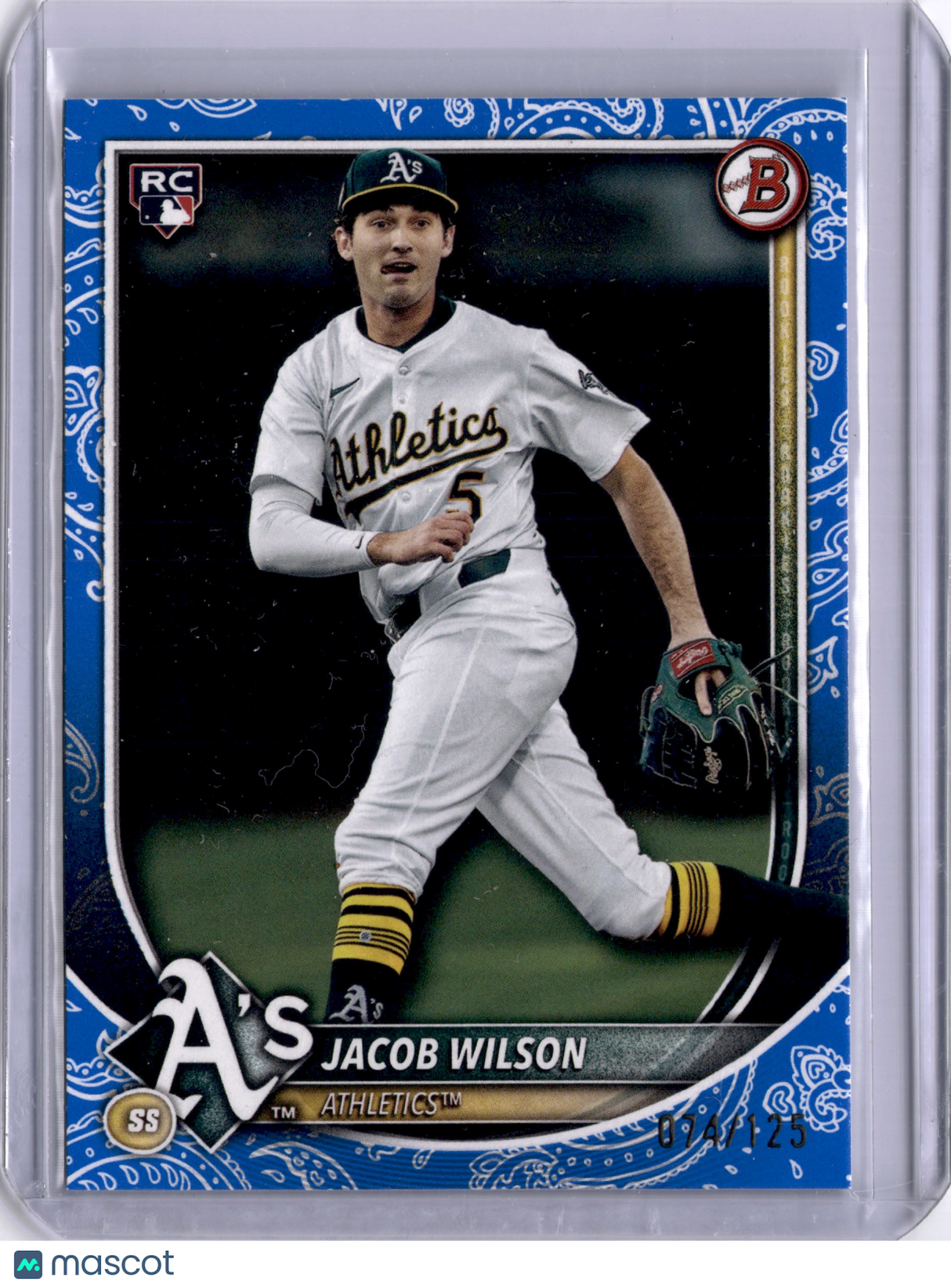 Jacob Wilson 2025 Bowman Blue Pattern /125 Rookie RC
