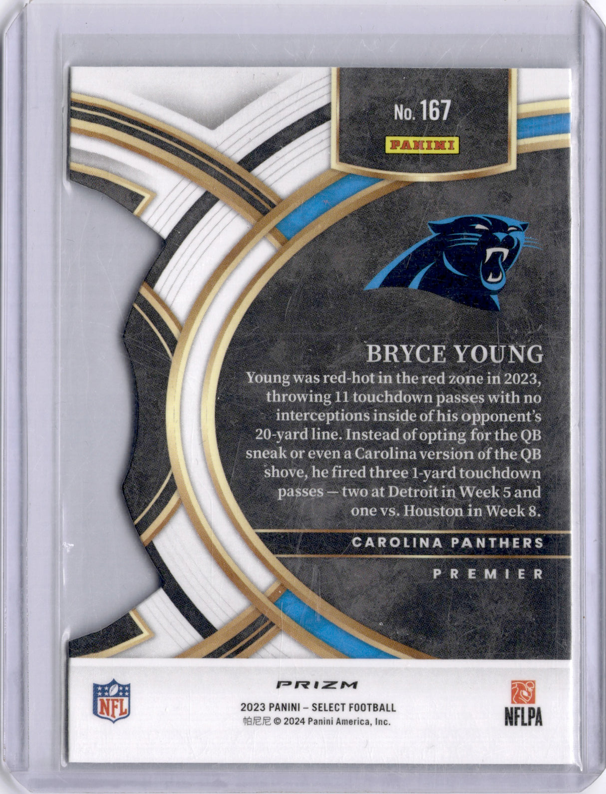 Bryce Young 2023 Panini Select Zebra Die-Cut Rookie RC Panthers