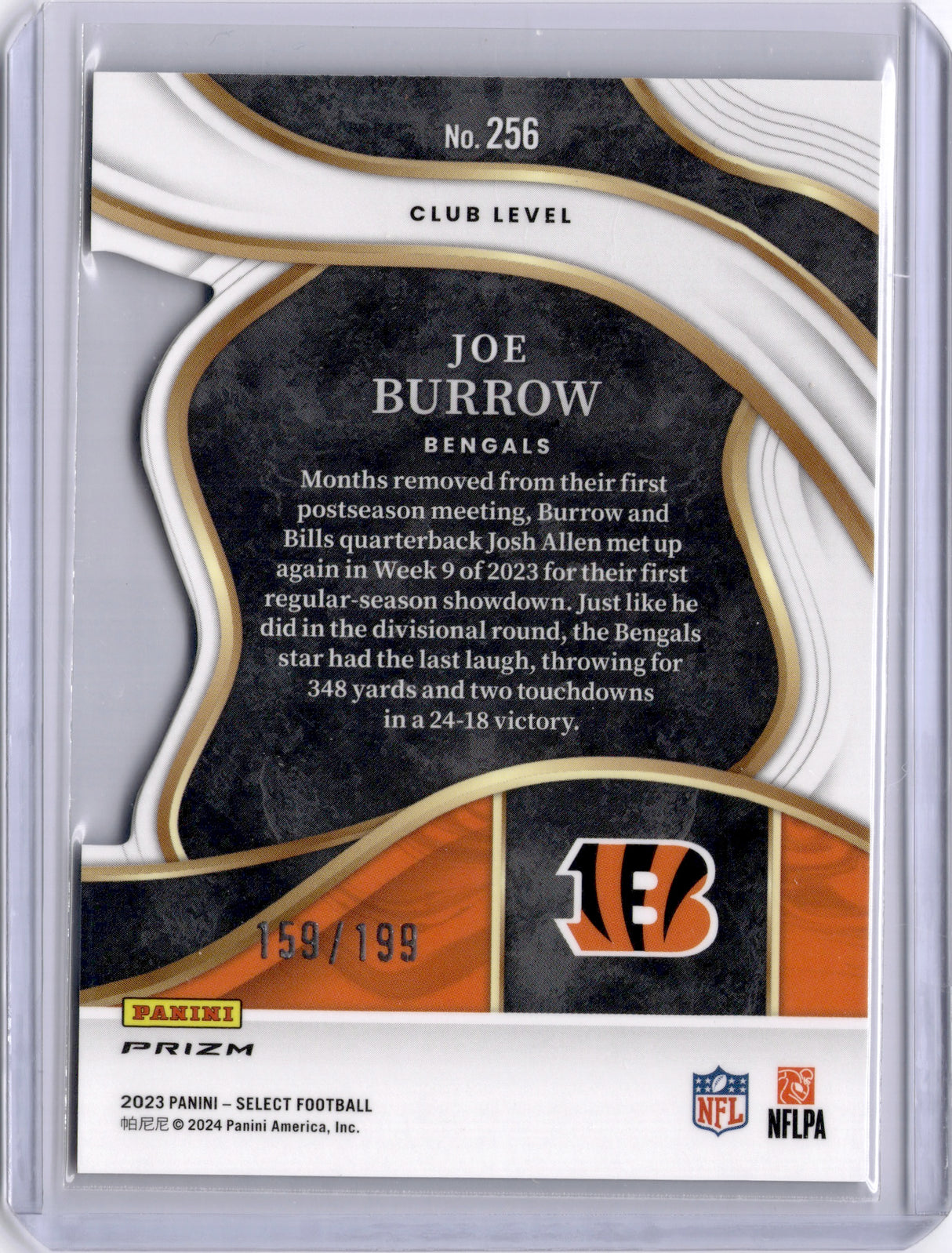 Joe Burrow 2024 Panini Select White Prizm Die-Cut /199 Bengals