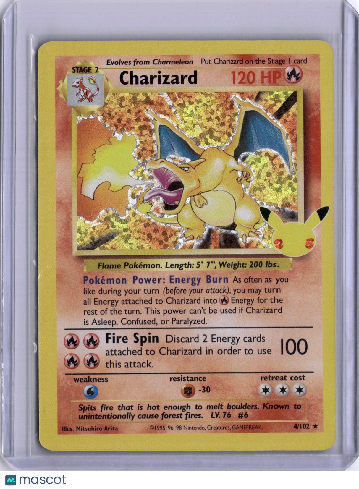 Charizard Holo 4/102 Celebrations Classic Collection NM Pokémon Card TCG