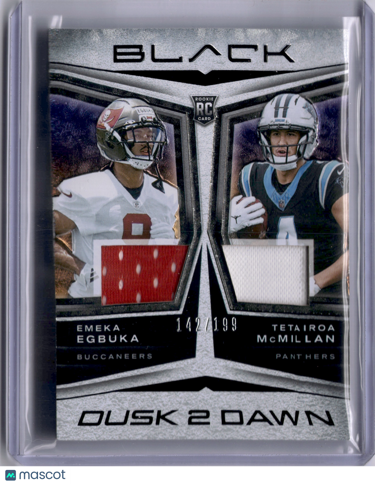 Emeka Egbuka Tetairoa McMillan 2025 Black Rookie RC Patch Dusk 2 Dawn /199