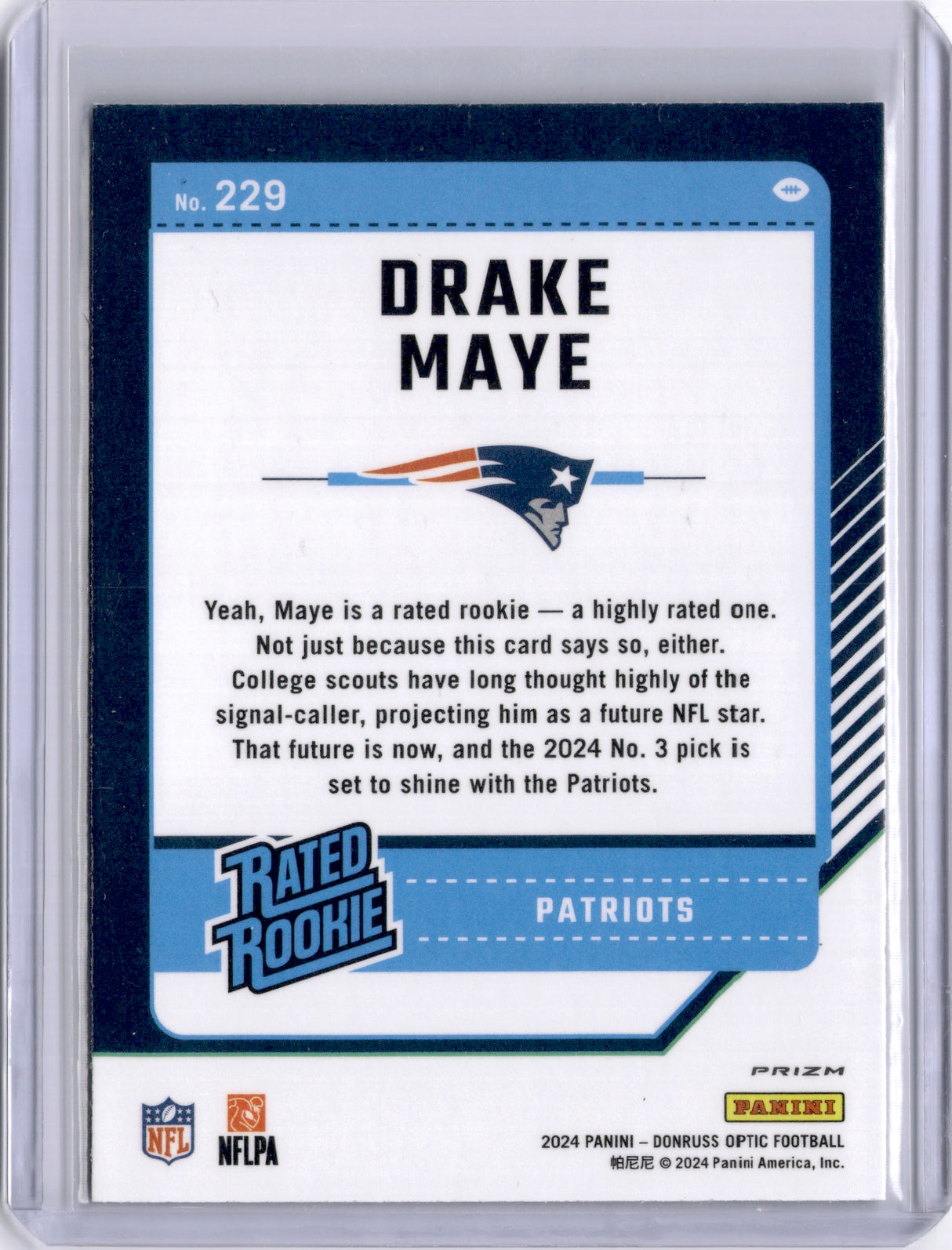 Drake Maye 2024 Panini Donruss Optic Stars Emoji Rookie RC Patriots