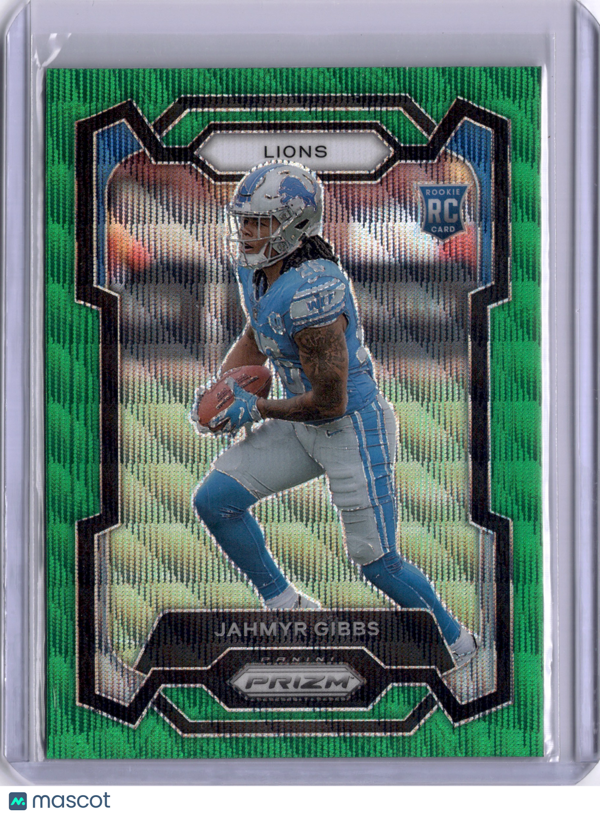 Jahmyr Gibbs 2023 Panini Prizm Green Wave Rookie RC Lions