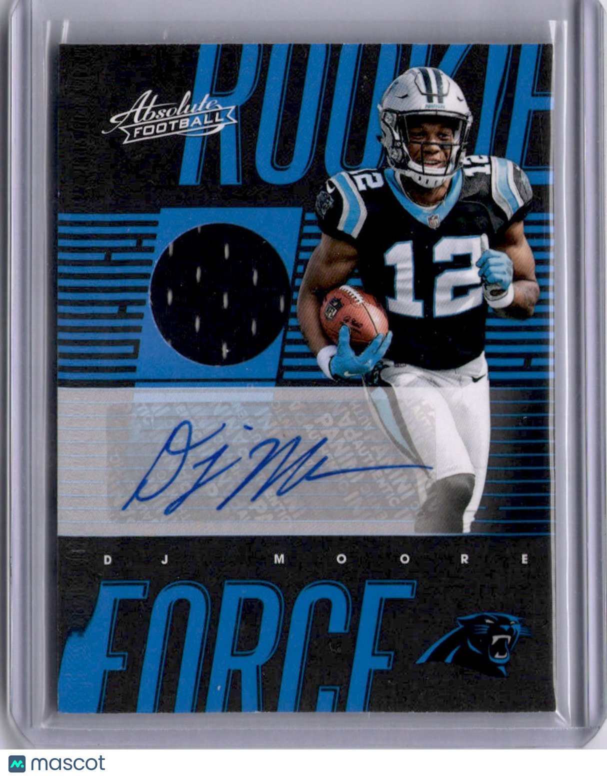 DJ Moore 2018 Absolute Football Rookie Force Auto Patch RPA RC