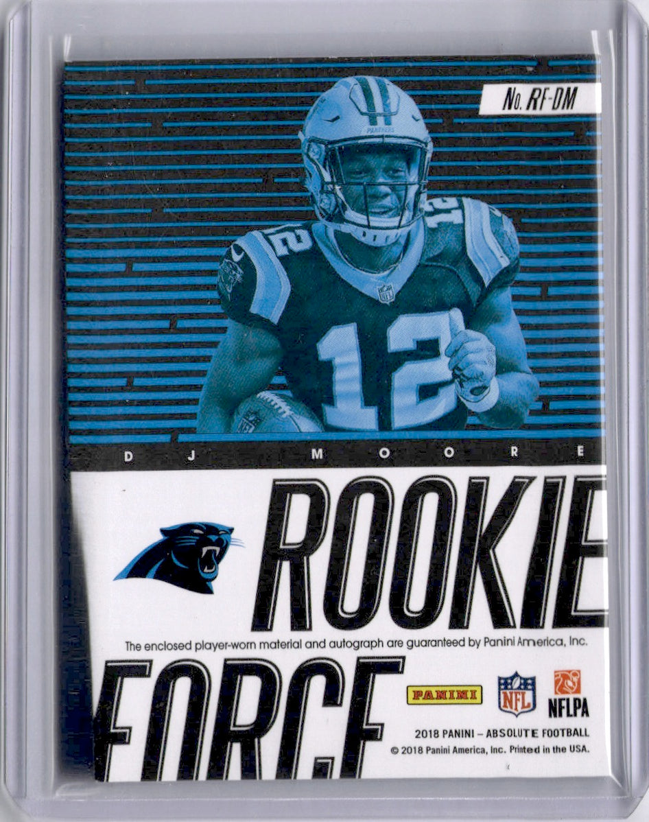 DJ Moore 2018 Absolute Football Rookie Force Auto Patch RPA RC