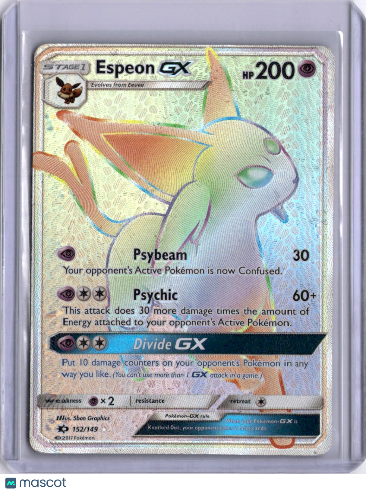 Espeon GX 2017 Sun & Moon #152/149 Full Art Rainbow Rare Pokemon TCG
