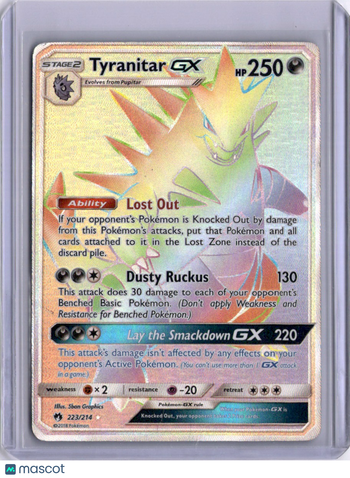 Tyranitar GX Lost Thunder 232/214 Full Art Secret Rare Pokemon TCG