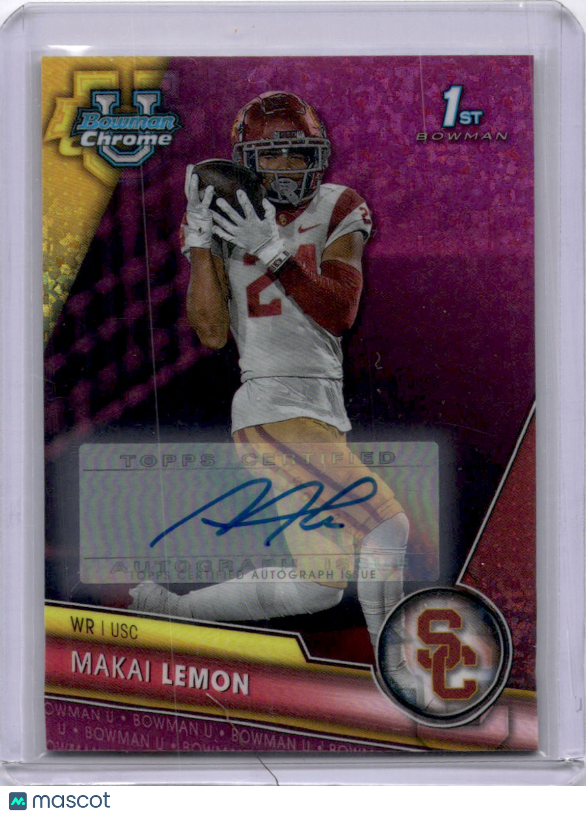 Makai Lemon 2023 Bowman Chrome U Fuchsia Mini Diamond Refractor /150 Auto USC