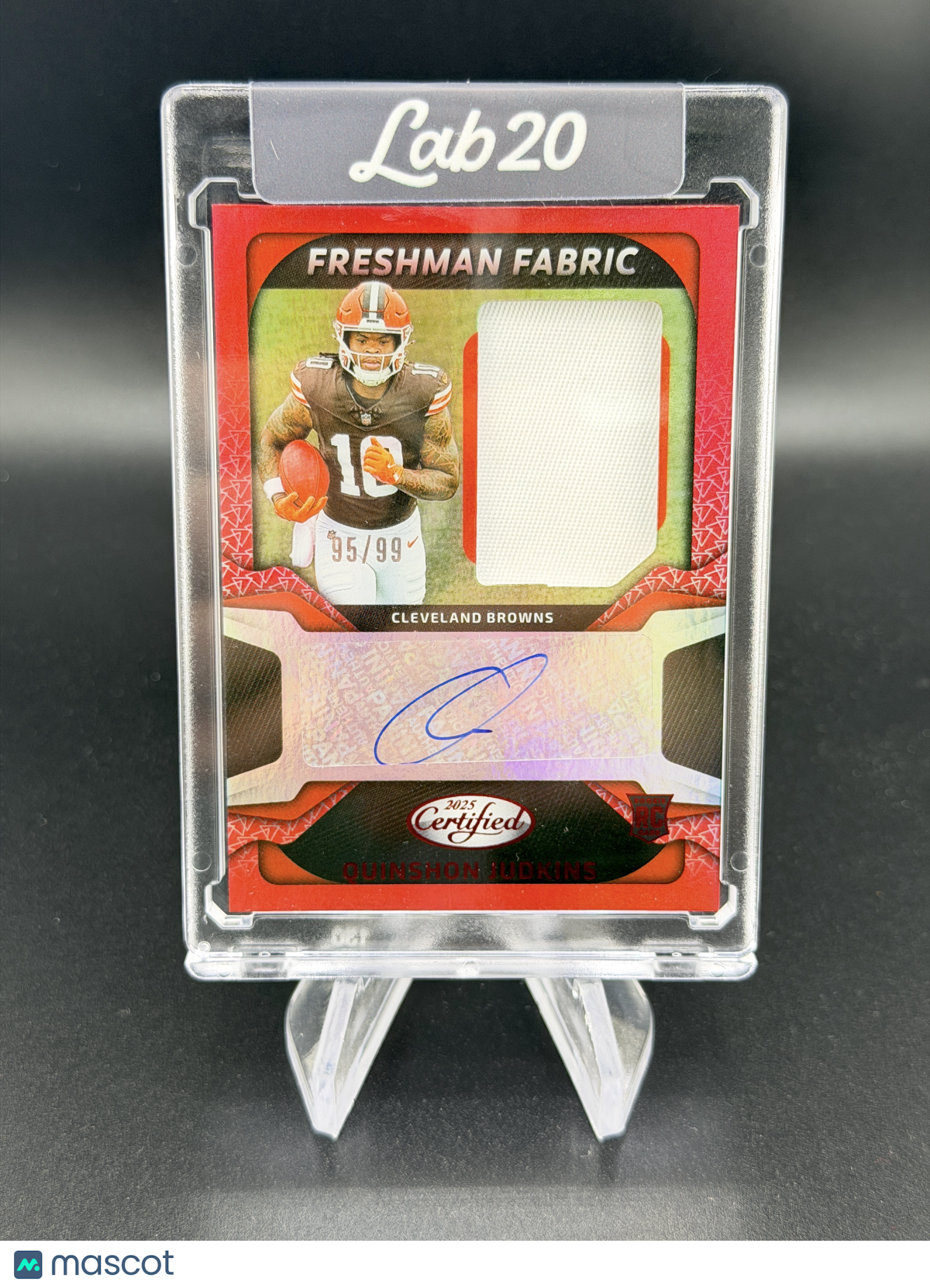 Quinshon Judkins 2025 Panini Certified Freshman Fabric Red /99 RC Rookie Browns