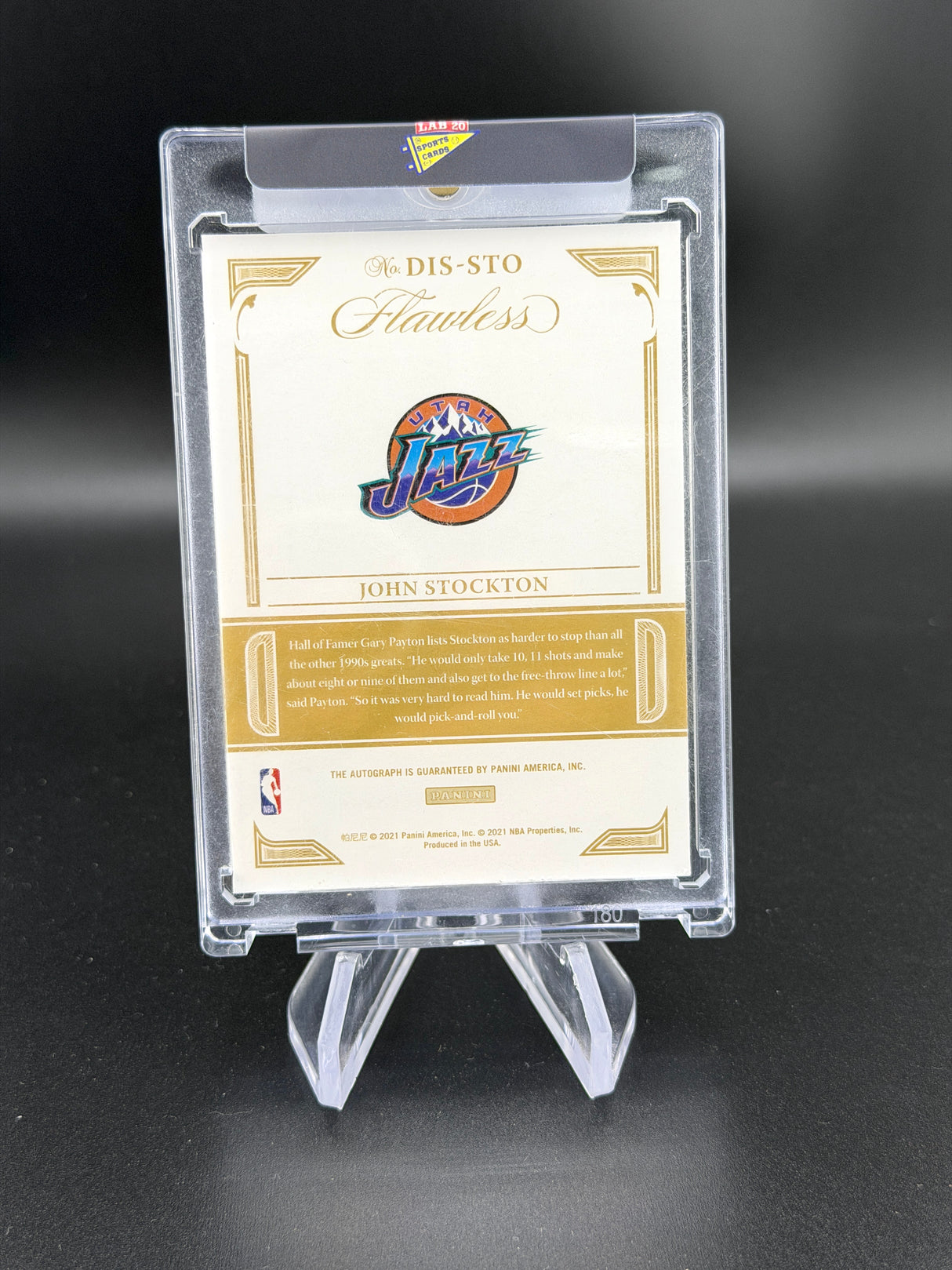 John Stockton 2020-21 Panini Flawless Distinguished Autograph On Card Auto /25