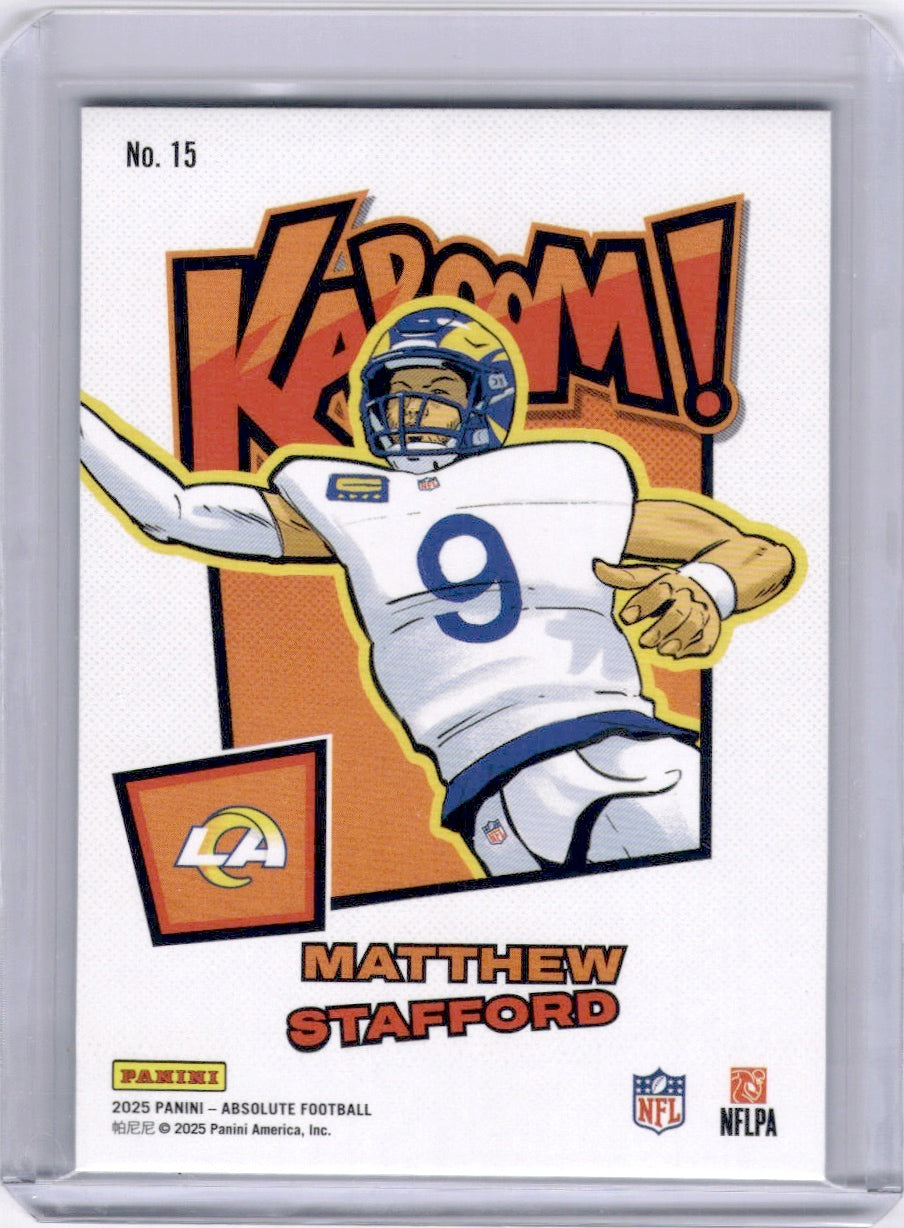 Matthew Stafford 2025 Panini Absolute Kaboom! Case Hit SP MVP Rams