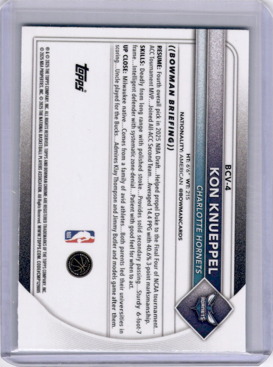 Kon Knueppel 2025-26 Bowman Chrome Blue Mojo /150 RC Hornets