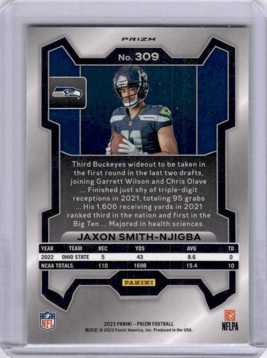 Jaxon Smith-Njigba 2023 Panini Prizm Silver Variation Rookie RC Seahawks