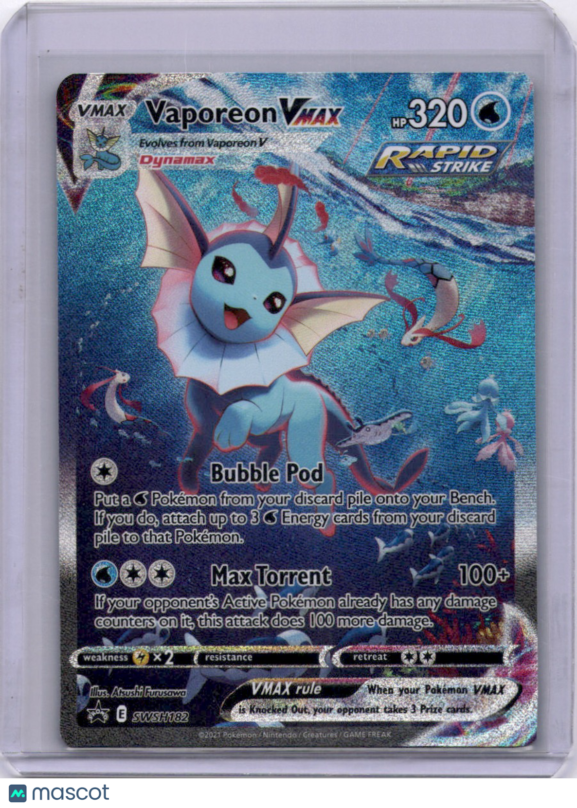 Vaporeon VMAX 2021 Sword & Shield #SWSH182 Holo Full Art