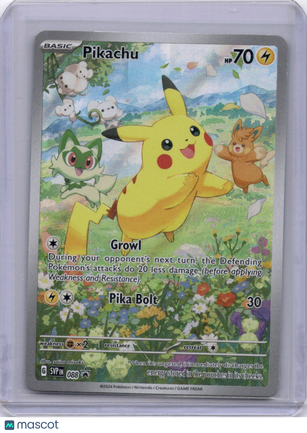Pikachu 2023 Scarlet & Violet 088 Black Star Promo Illustration Rare Pokemon
