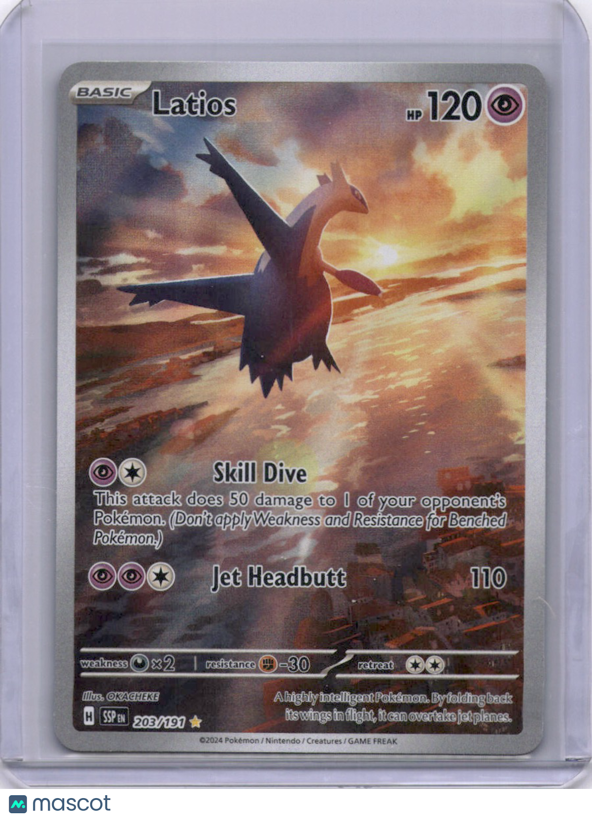 Latios 2024 Surging Sparks 203/191 Illustration Rare Pokemon Full Art TCG