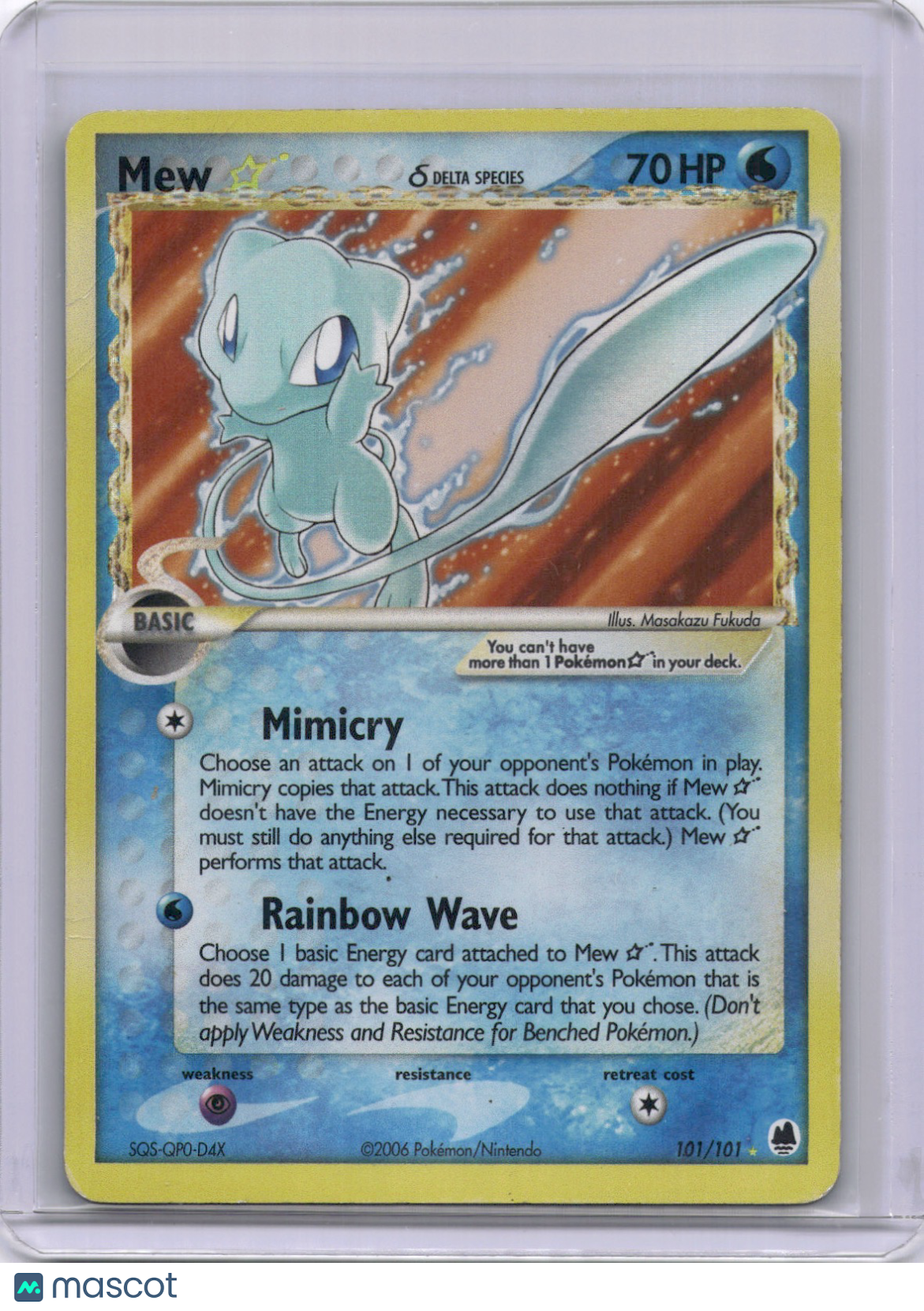 Mew Gold Star Dragon Frontiers 101/101 Delta Species Pokemon TCG