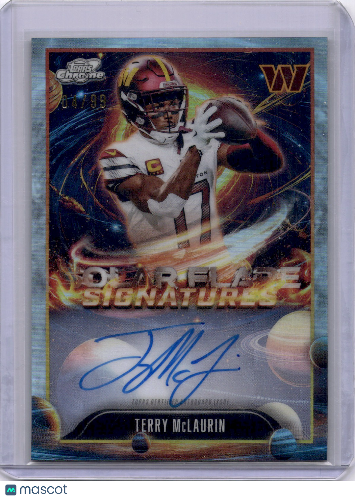 Terry McLaurin 2025 Topps Cosmic Chrome Solar Flare Signatures /99 Auto