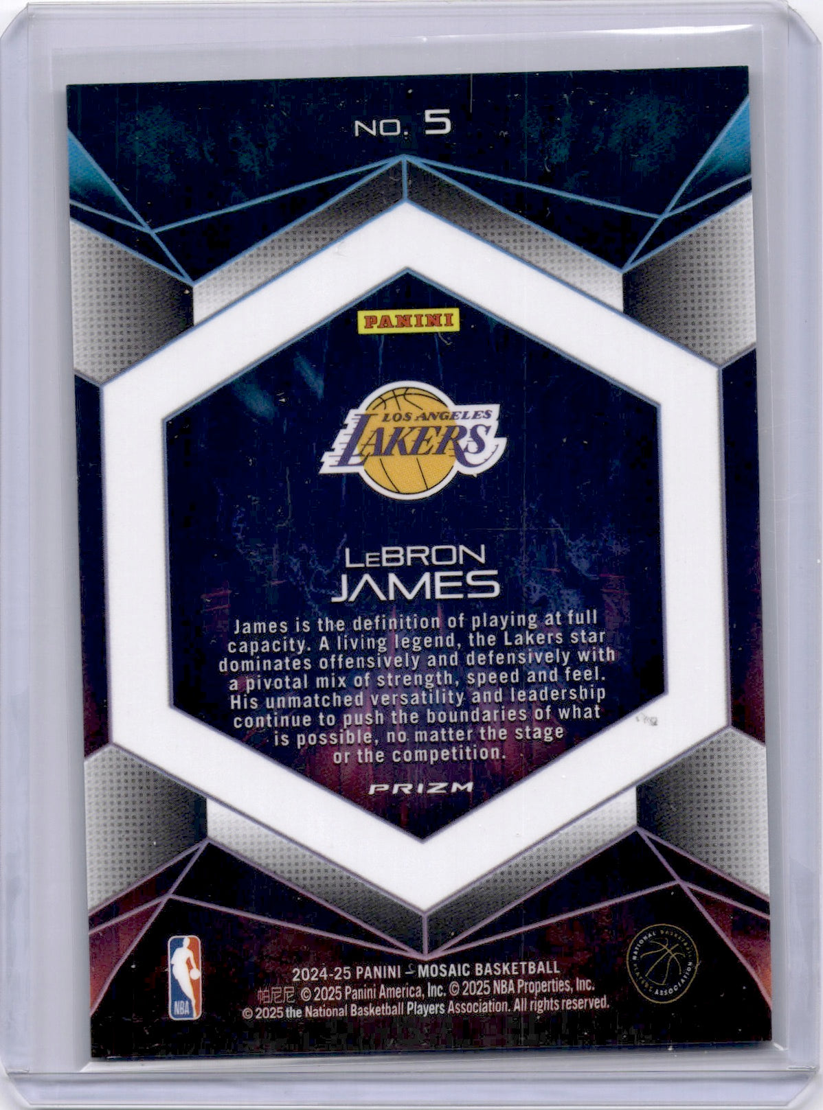 LeBron James 2024-25 Panini Mosaic Full Capacity Prizm Case Hit SP Lakers