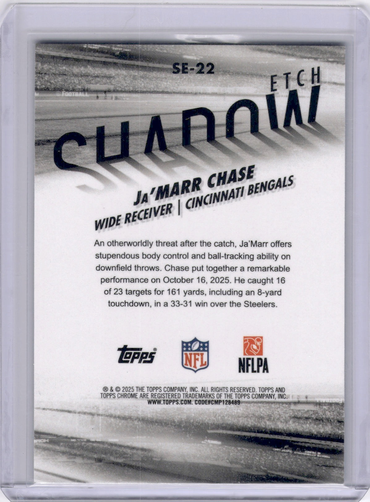 Ja'Marr Chase 2025 Topps Chrome Shadow Etch Bengals SP Case Hit
