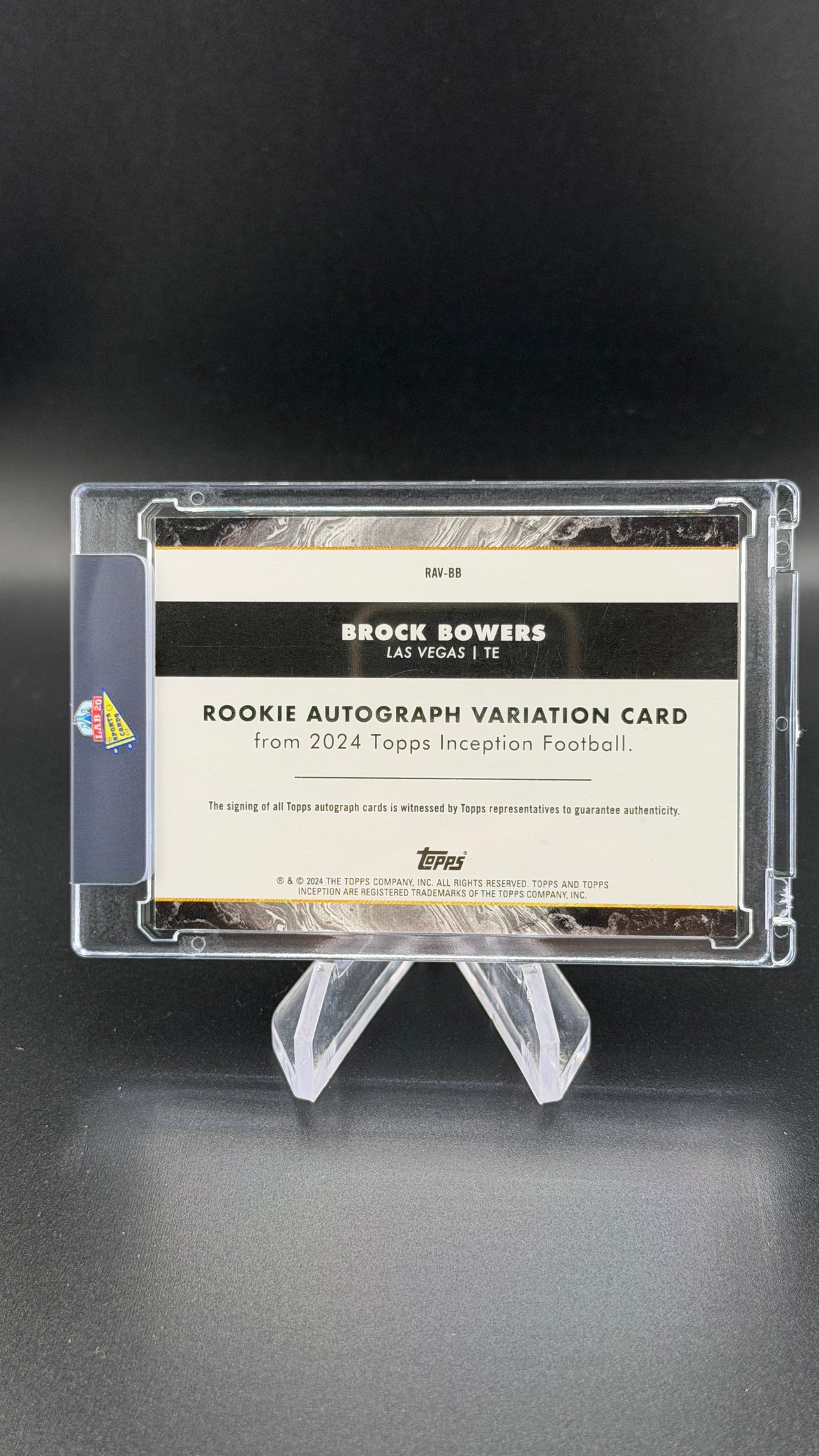 Brock Bowers 2024 Topps Inception Rookie RC Purple Auto /125 Raiders