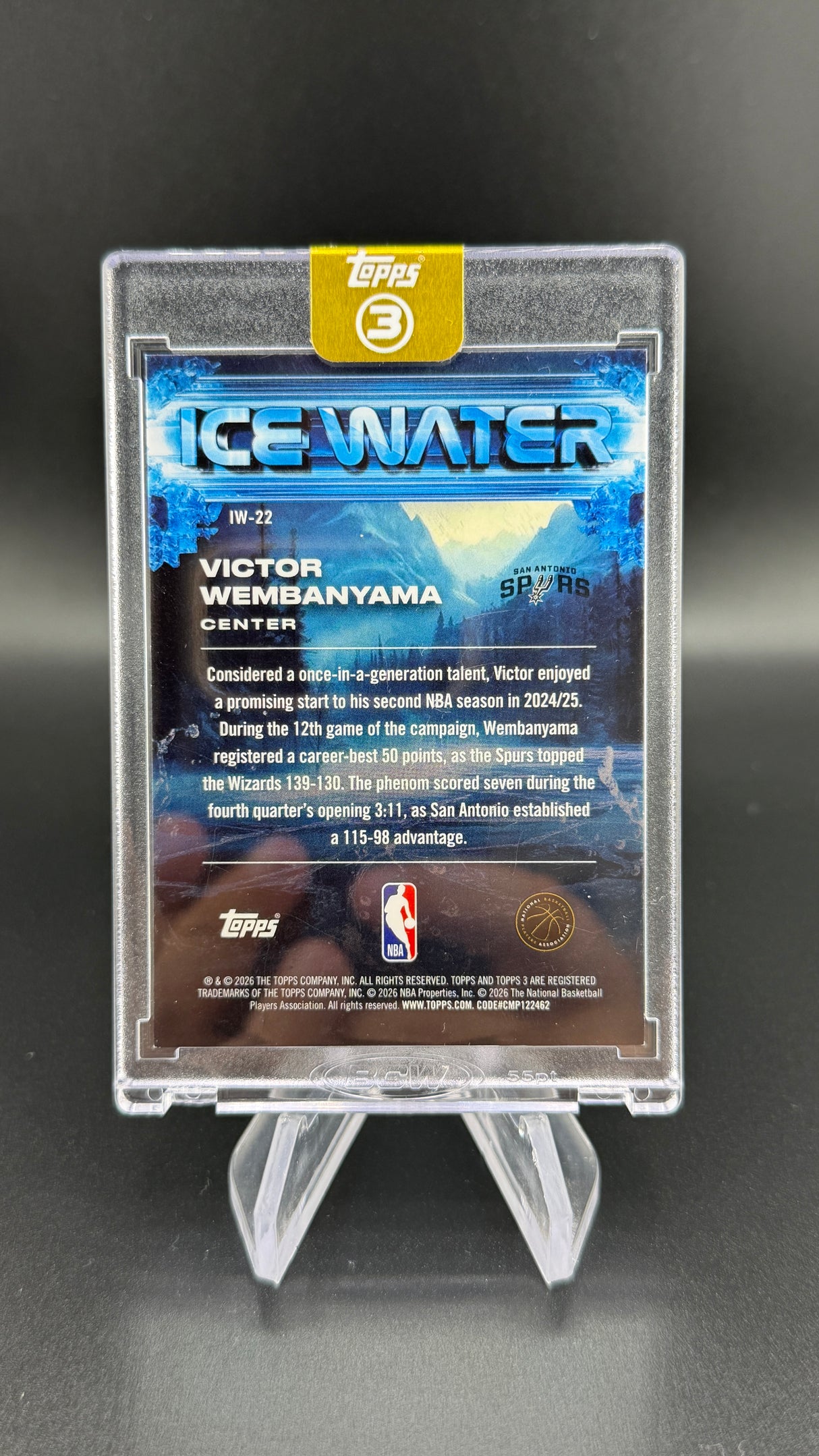 Victor Wembanyama 2025-26 Topps 3 Ice Water Sealed SP /25 Spurs