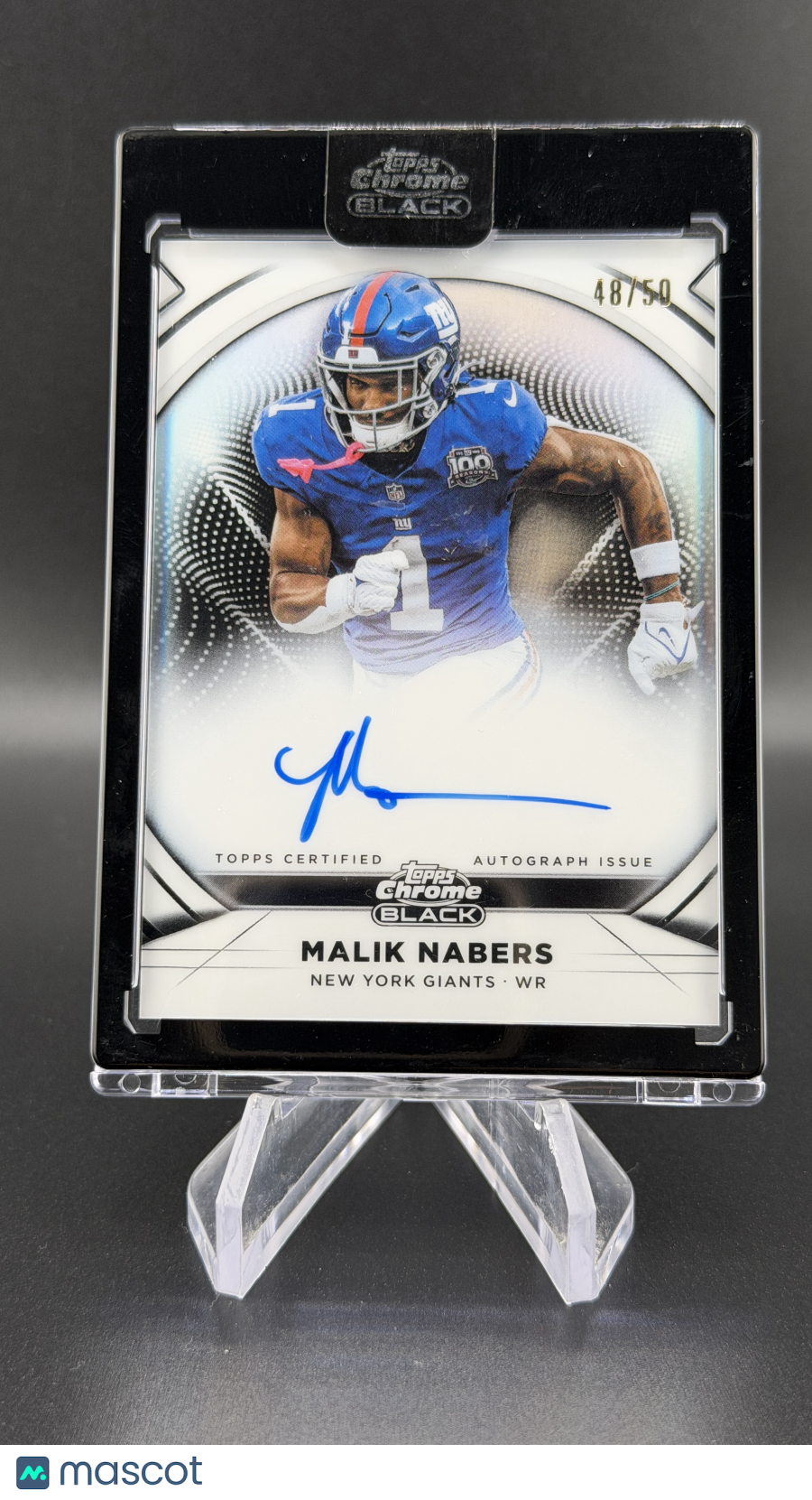 Malik Nabers 2025 Topps Chrome Black Ivory Auto /50 Giants