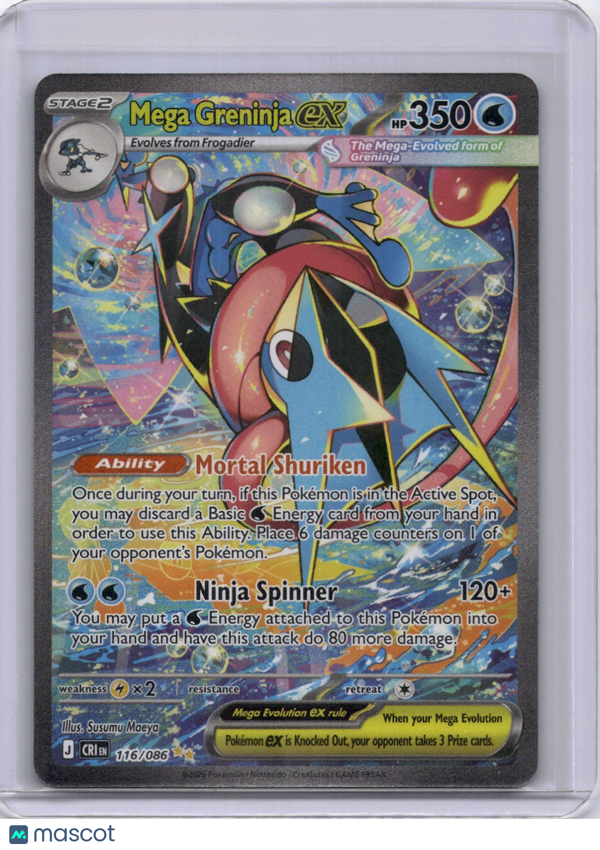 Mega Greninja EX 2026 Chaos Rising #116/86 SAR Pokemon TCG Full Art