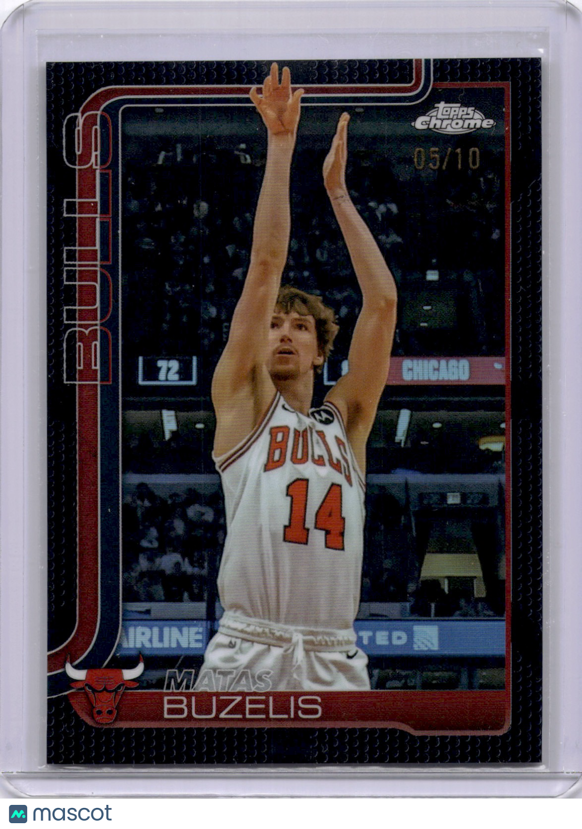 Matas Buzelis 2025-26 Topps Chrome Black Basketball Refractor /10 Bulls
