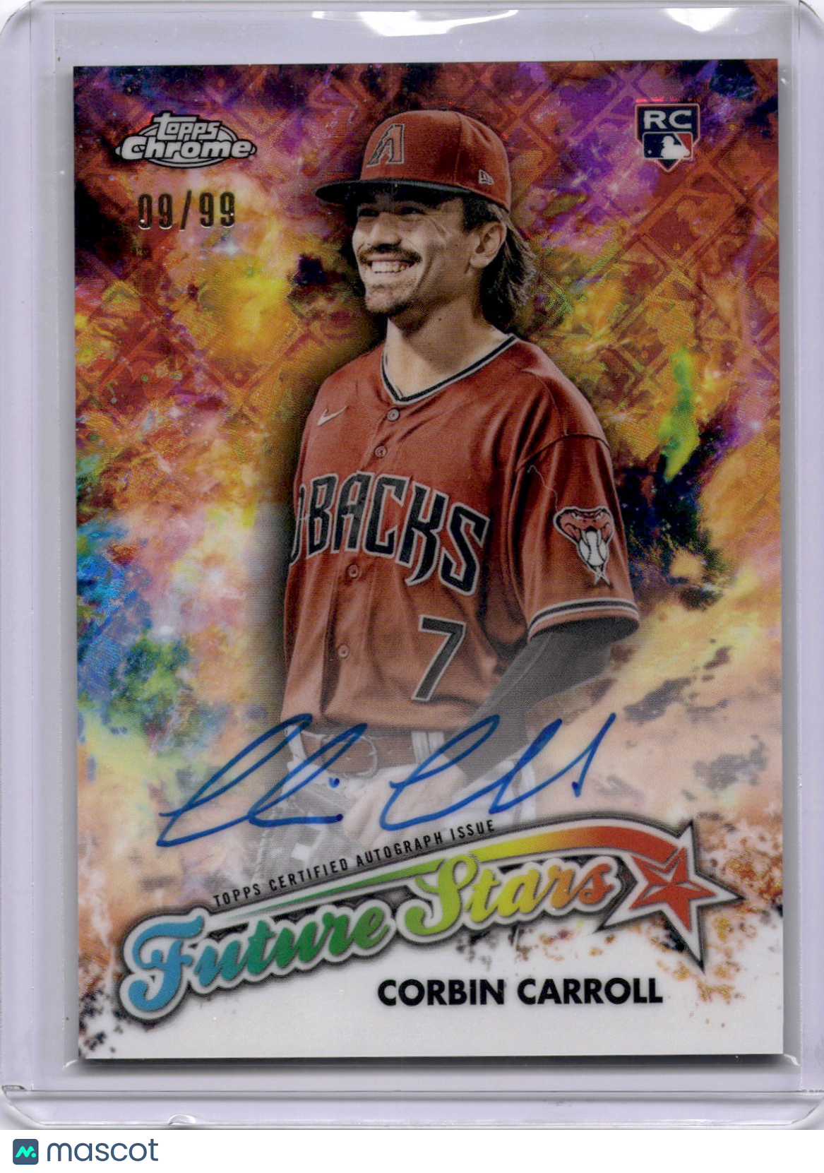 Corbin Carroll 2023 Topps Chrome Future Stars Auto /99 Rookie RC Logofractor