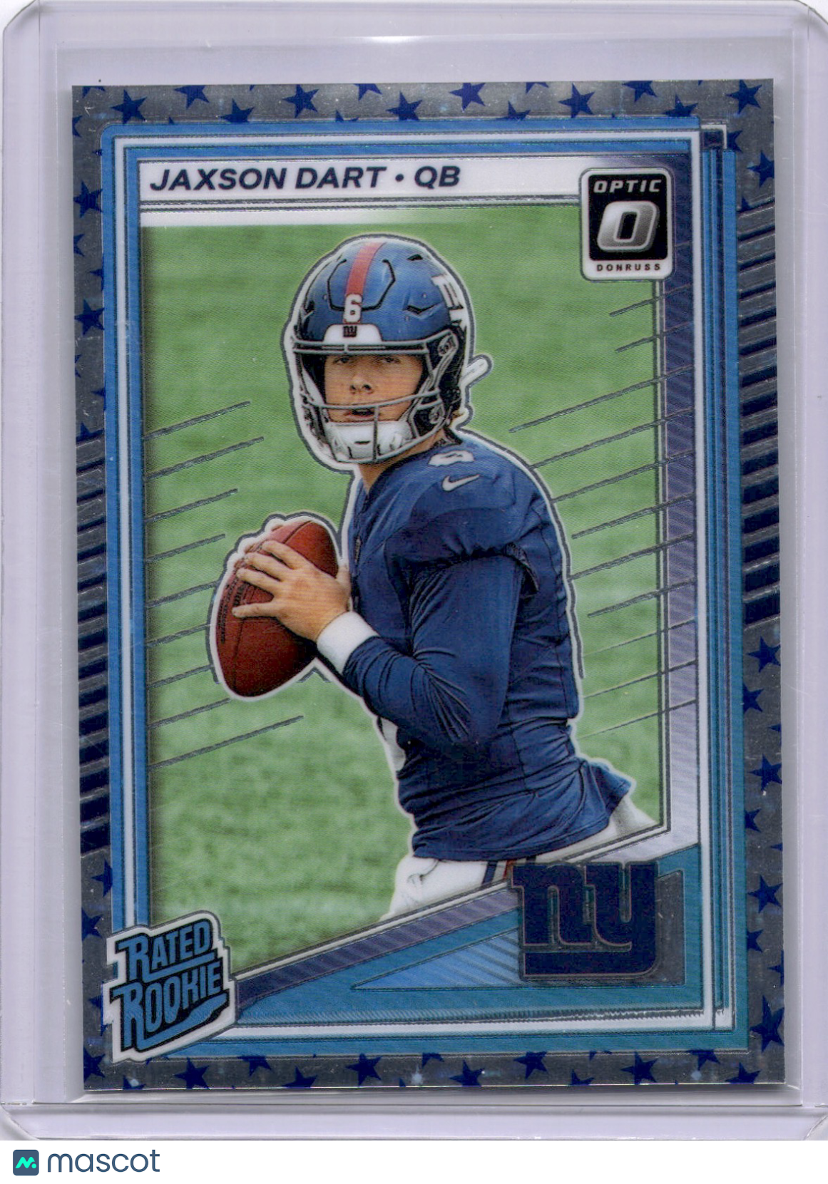 Jaxson Dart 2025 Panini Donruss Optic Stars Rookie RC Giants