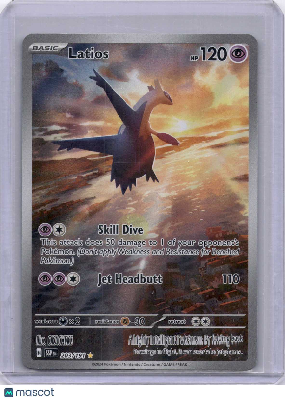 Latios 2024 Surging Sparks Illustration Rare Full Art Holo 203/191 Pokemon