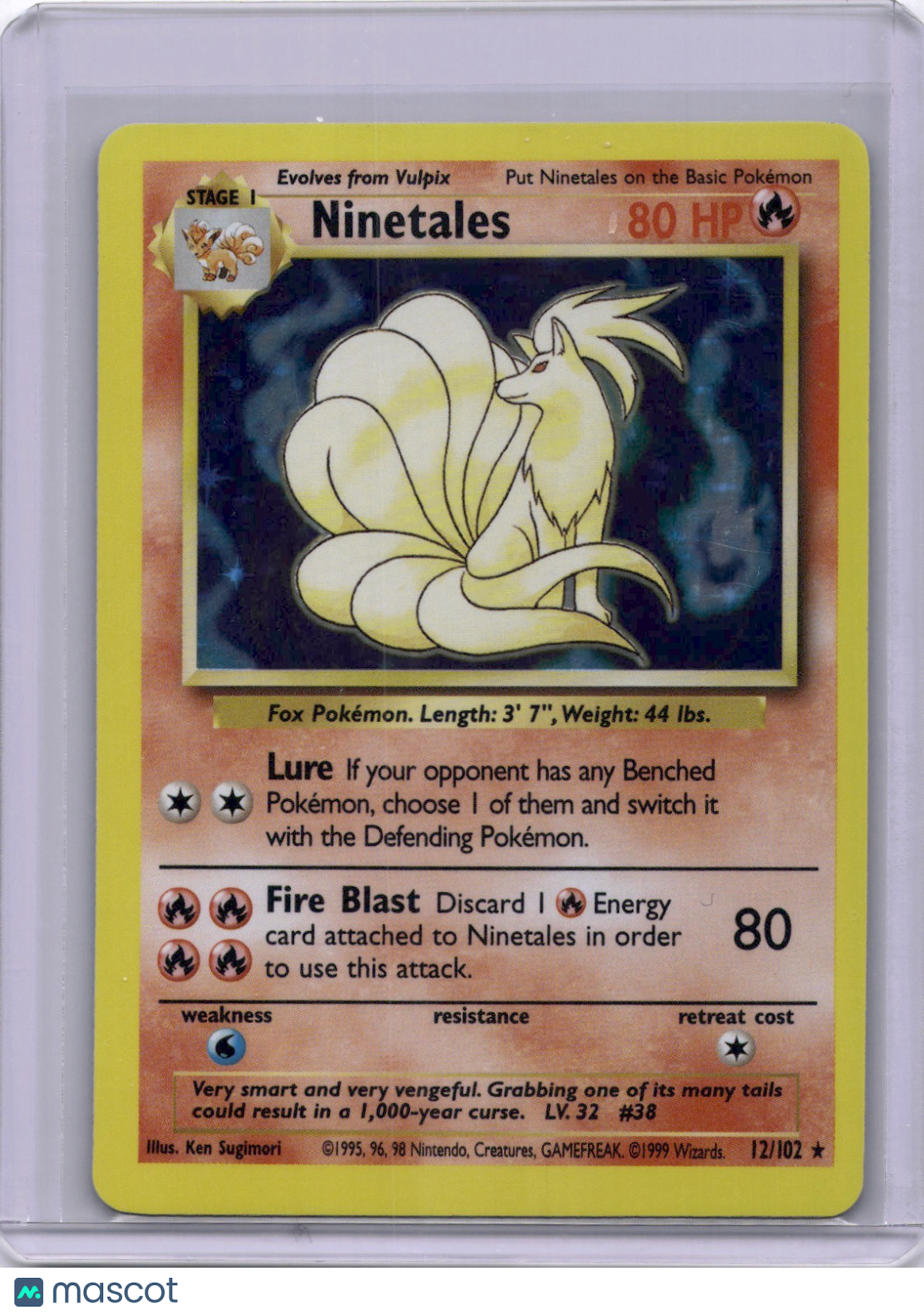 Ninetales 1999 Pokemon Base Set Holo #12/102