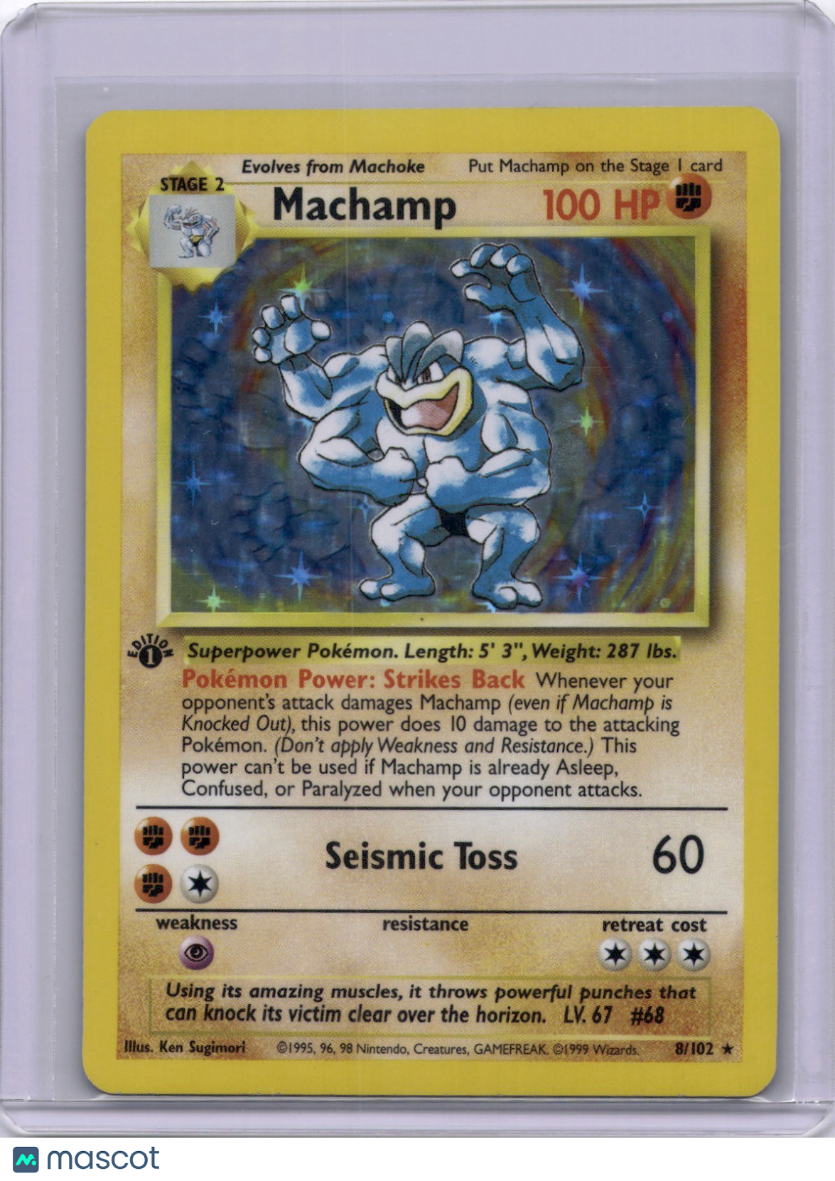 Machamp 1999 Base Set #8/102 Holo Promo 1st Edition
