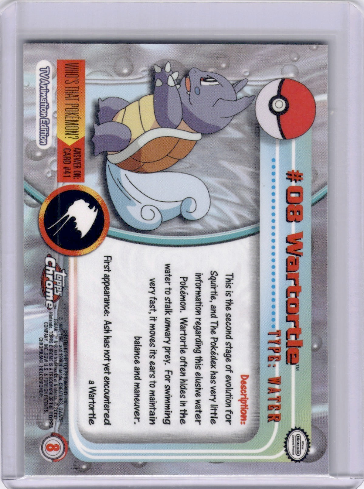 Wartortle 2000 Pokemon Topps Chrome #8