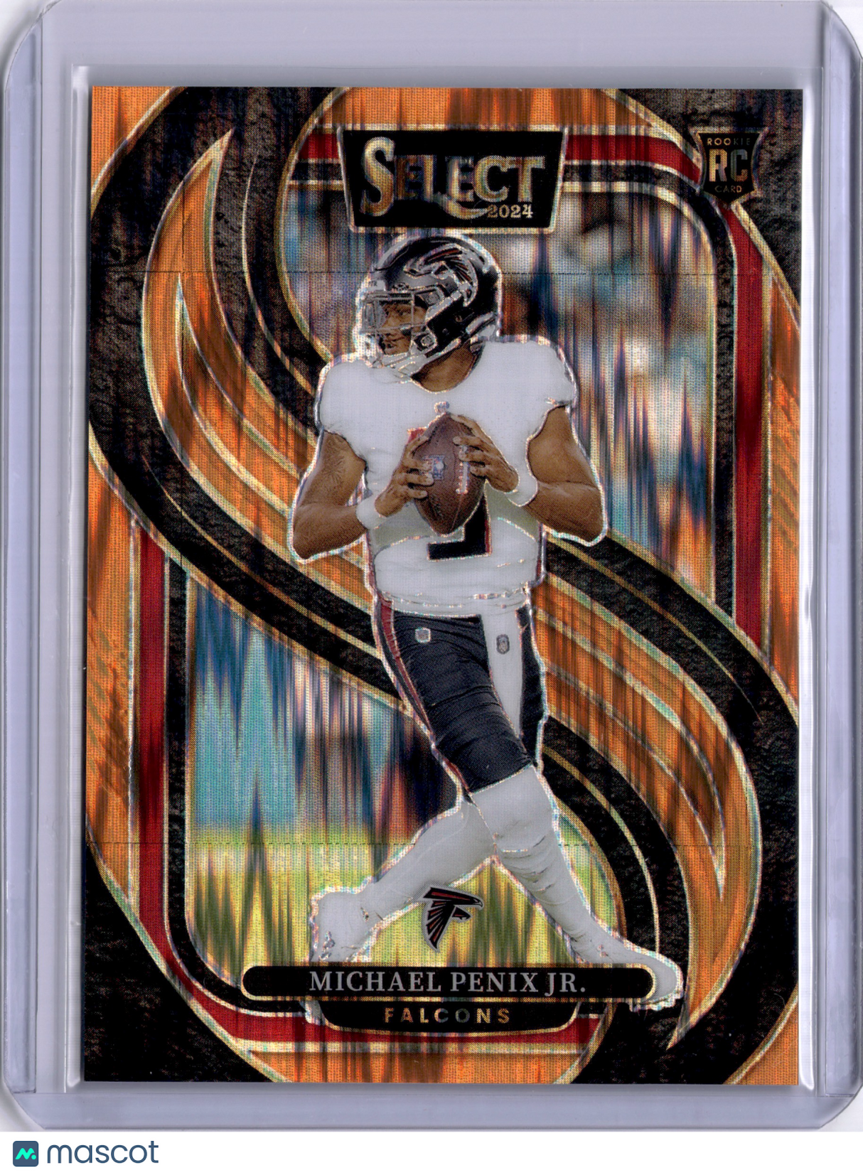 Michael Penix Jr. 2025 Panini Select Orange Shock Prizm /399 Rookie RC Falcons
