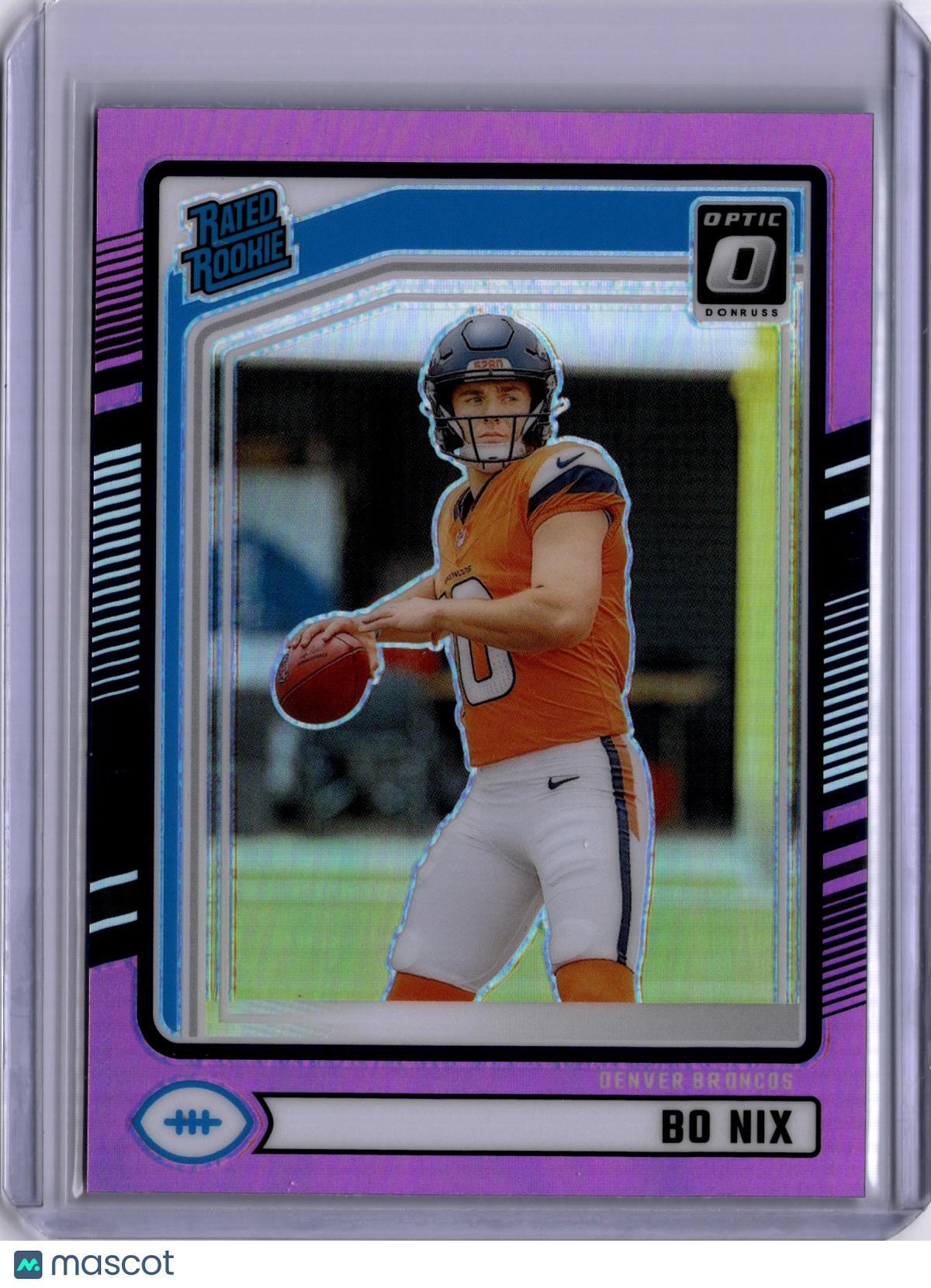 Bo Nix 2024 Panini Donruss Prizm Optic Pink Rookie RC Broncos