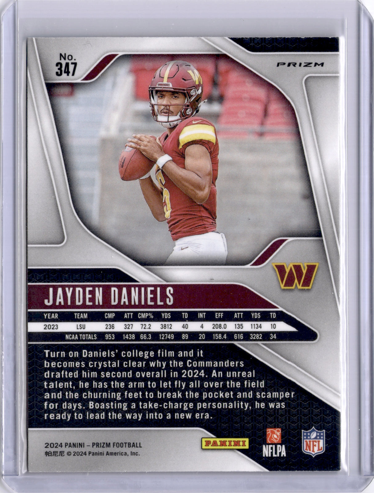 Jayden Daniels 2024 Panini Prizm Disco Rookie RC Commanders