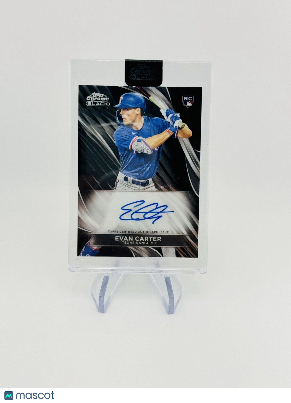 Evan Carter 2024 Topps Chrome Black RC Rookie Auto Rangers