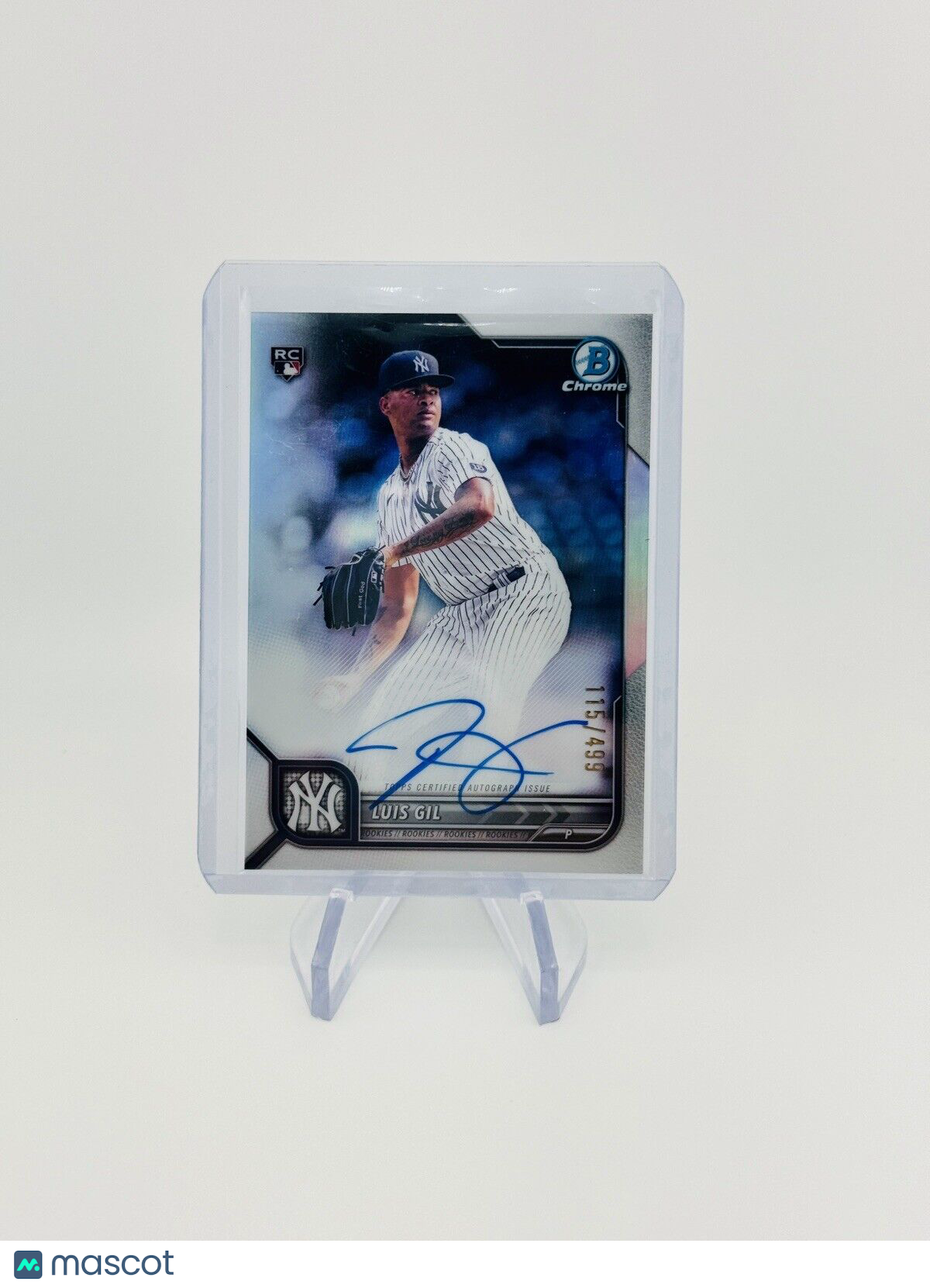 LUIS GIL 2022 Bowman Chrome Rookie Refractor Auto /499 Yankees RC