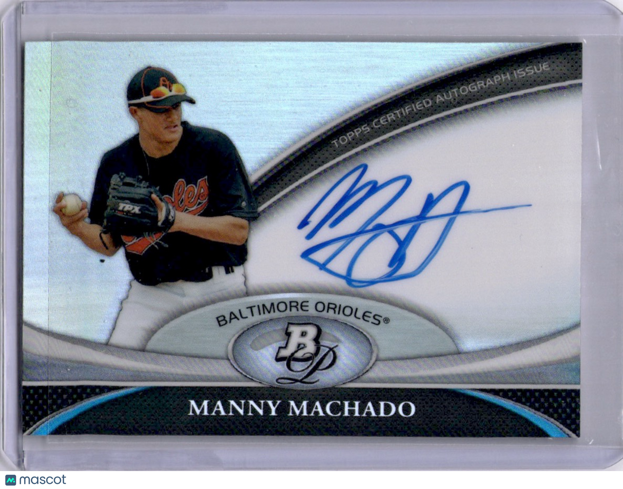 Manny Machado 2011 Bowman Platinum Prospect On Card Auto